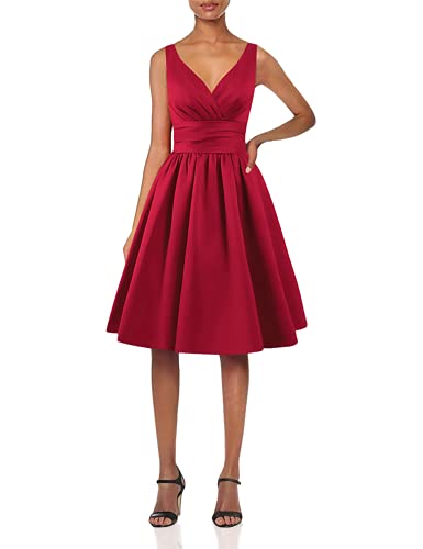 Elegant JAEDEN Short Satin Prom Dress - V-Neck Bridesmaid & Formal Evening Gown for Weddings, Parties & Special Occasions