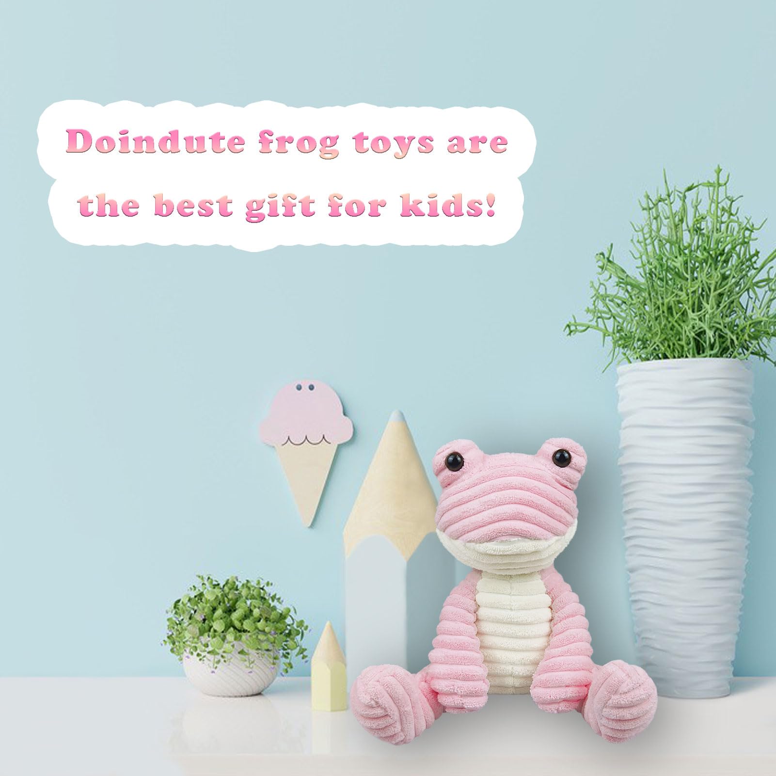 Soft Pink Corduroy Plush Frog Stuffed Animal Toy - 8.5 Inch Cuddly Hugging Plushie for Boys, Girls & Adults | Perfect Gift for Kids, Valentine's Day & Birthday | Great for Nursery Decor, Comfort Companion & Stress Relief