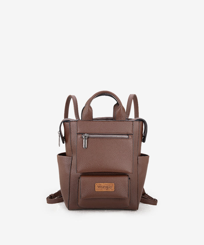 Wrangler Convertible Leather Backpack for Men & Women - Durable Travel Backpack with Adjustable Straps - Perfect for Hiking, Work & School