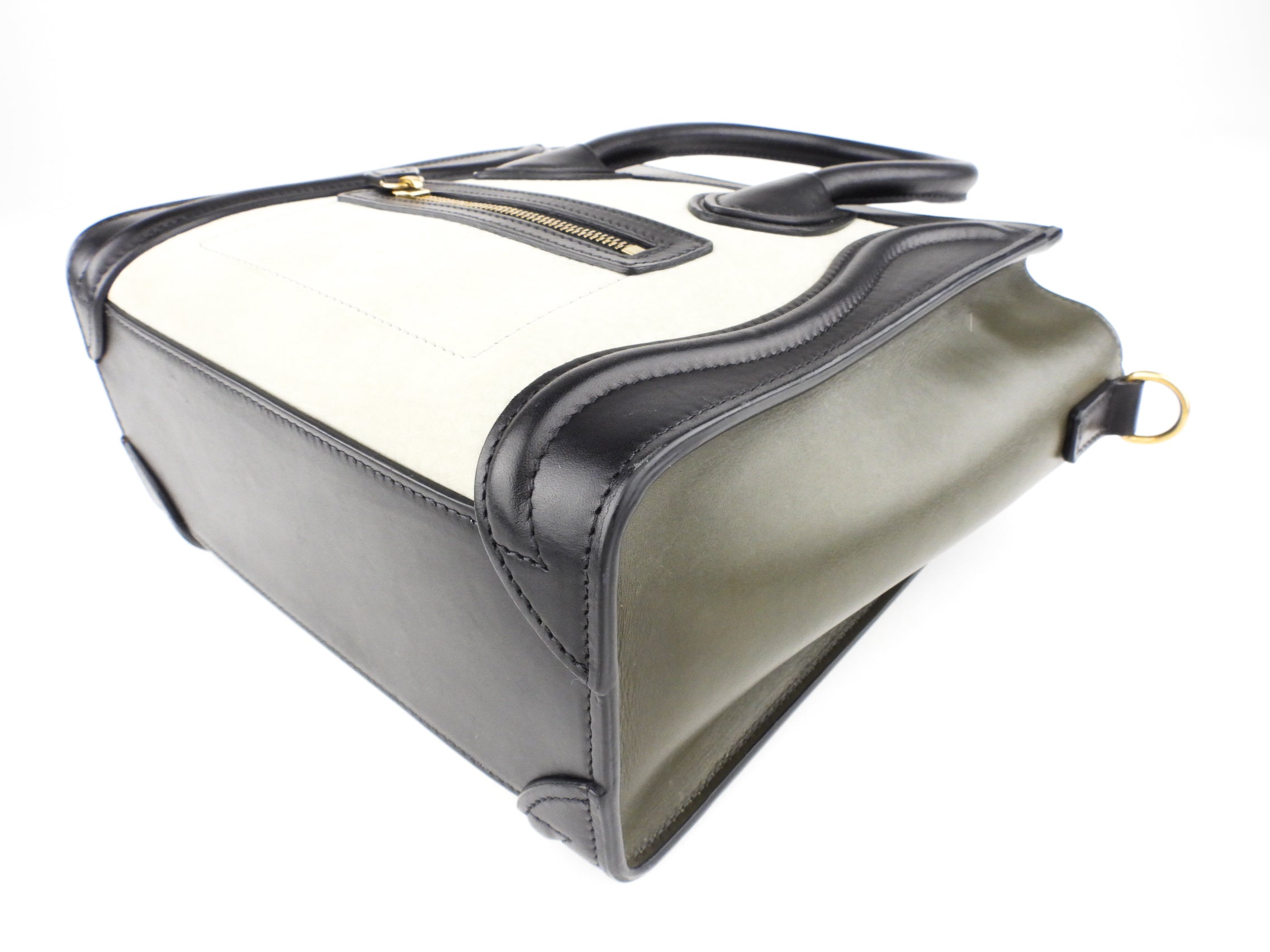 Celine Tri-Color Leather Nano Luggage Two-Way Handbag - Stylish Crossbody & Shoulder Bag for Women | Perfect for Work, Travel & Everyday Use