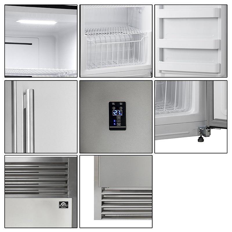 Forno Rizzuto 60-Inch 27.6 cu ft Professional Dual Zone Refrigerator Freezer Combo - Stainless Steel (FFFFD1933 60S) | Ideal for Restaurants, Catering & Large Family Kitchens