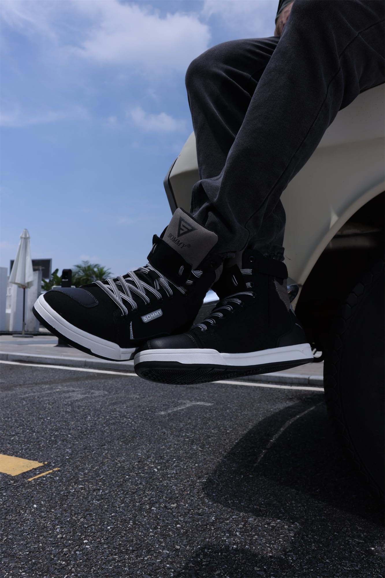 Men's Motorcycle Riding Boots - Anti-Slip Street Bike Shoes for Outdoor Trekking, Hiking & Work | Durable Safety Footwear for Motorcyclists & Adventure Enthusiasts