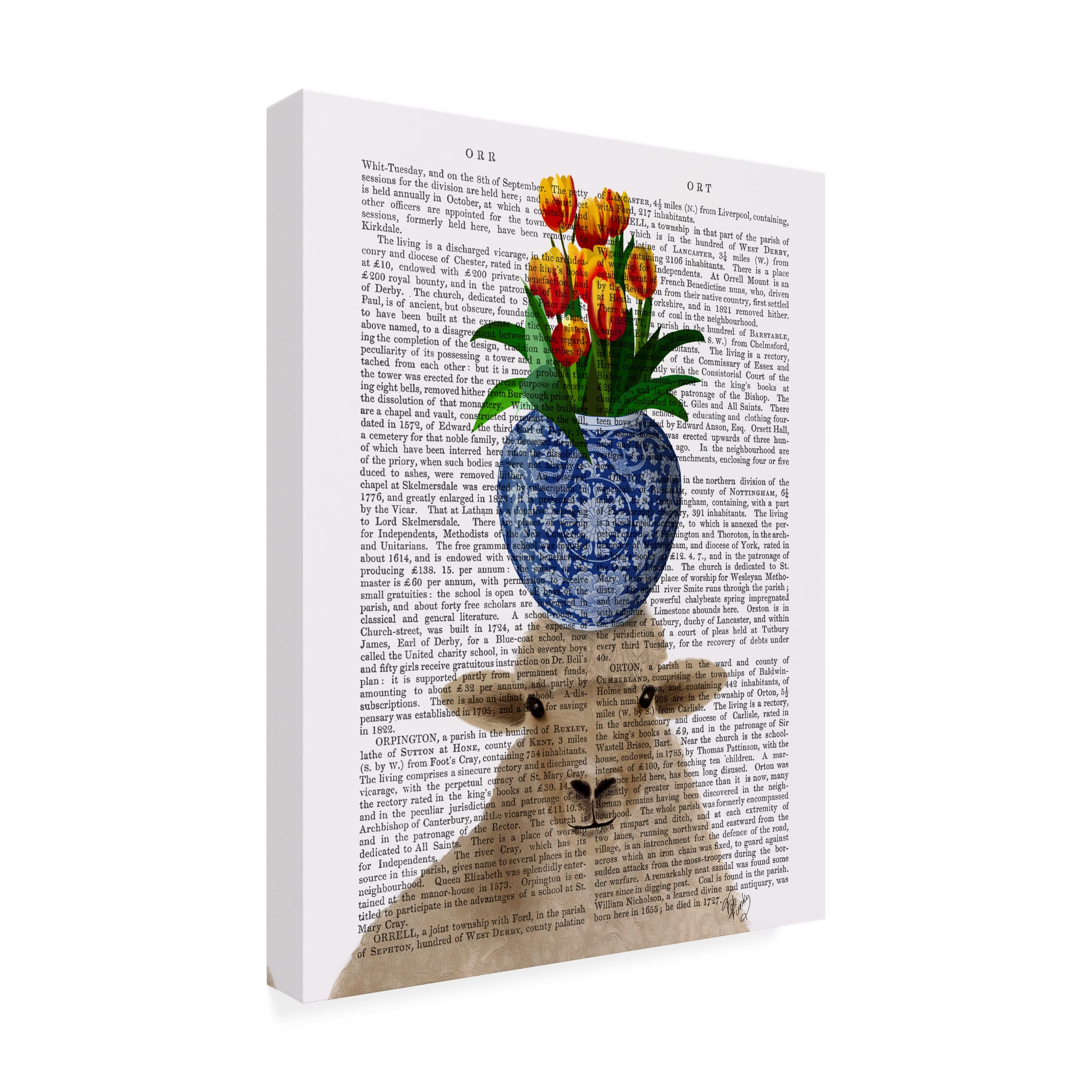 Fab Funky 'Sheep and Tulips' Canvas Art Print - Modern Farmhouse Wall Decor for Living Room, Bedroom & Office - Trademark Fine Art Collection