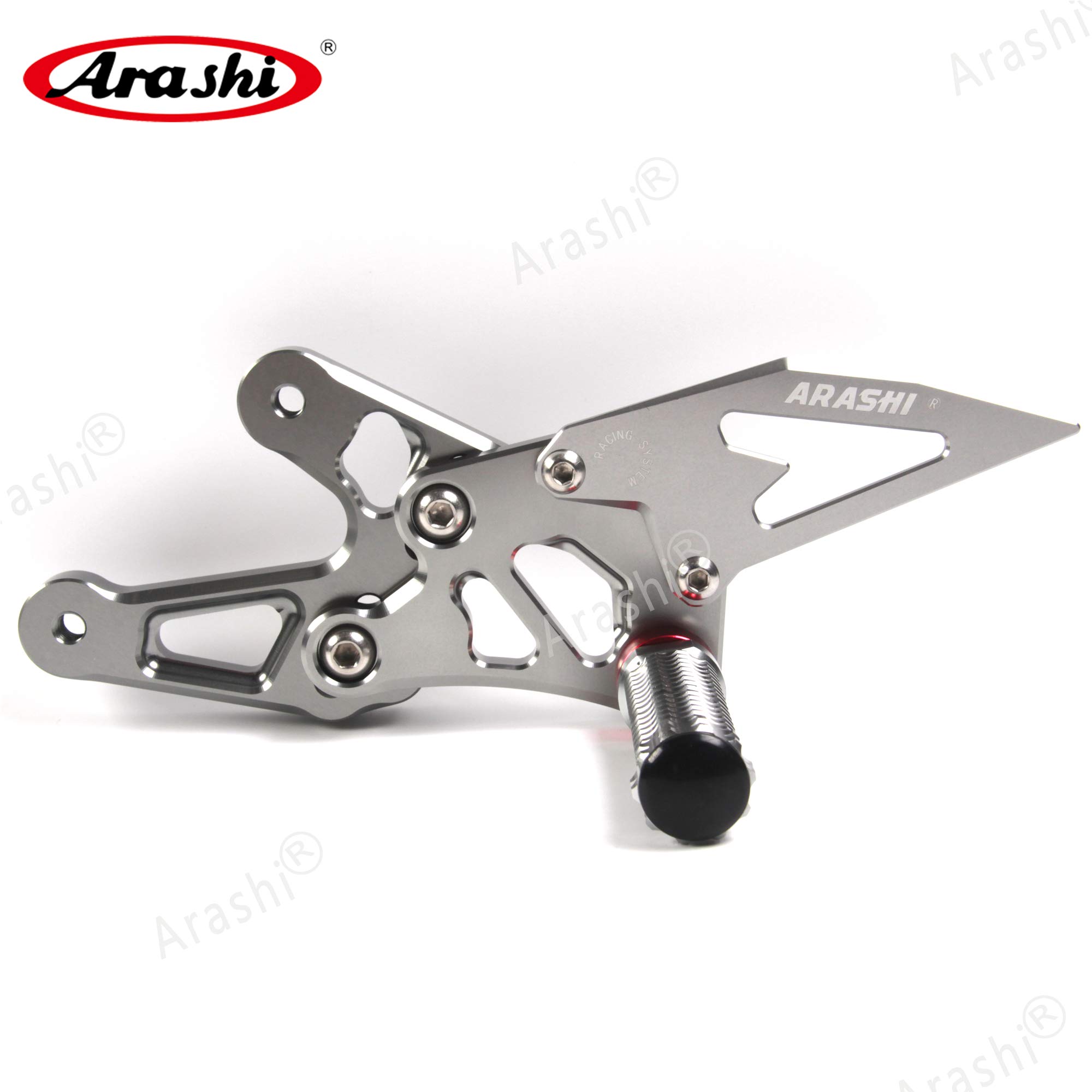 Arashi V2.0 Adjustable Rear Sets Footpegs for BMW S1000RR HP4 (2015-2019) - Motorcycle Racing Footrests, CNC Aluminum Foot Pegs - Perfect for Track Days & Performance Riding - Gray Finish