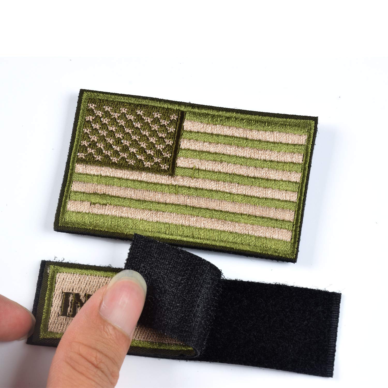 2 Pack 'In God We Trust' & USA American Flag Tactical Patches - Military Grade Hook & Loop Morale Patches for Vests, Backpacks, Hats - Perfect for Outdoor, Tactical Gear & Patriotic Display