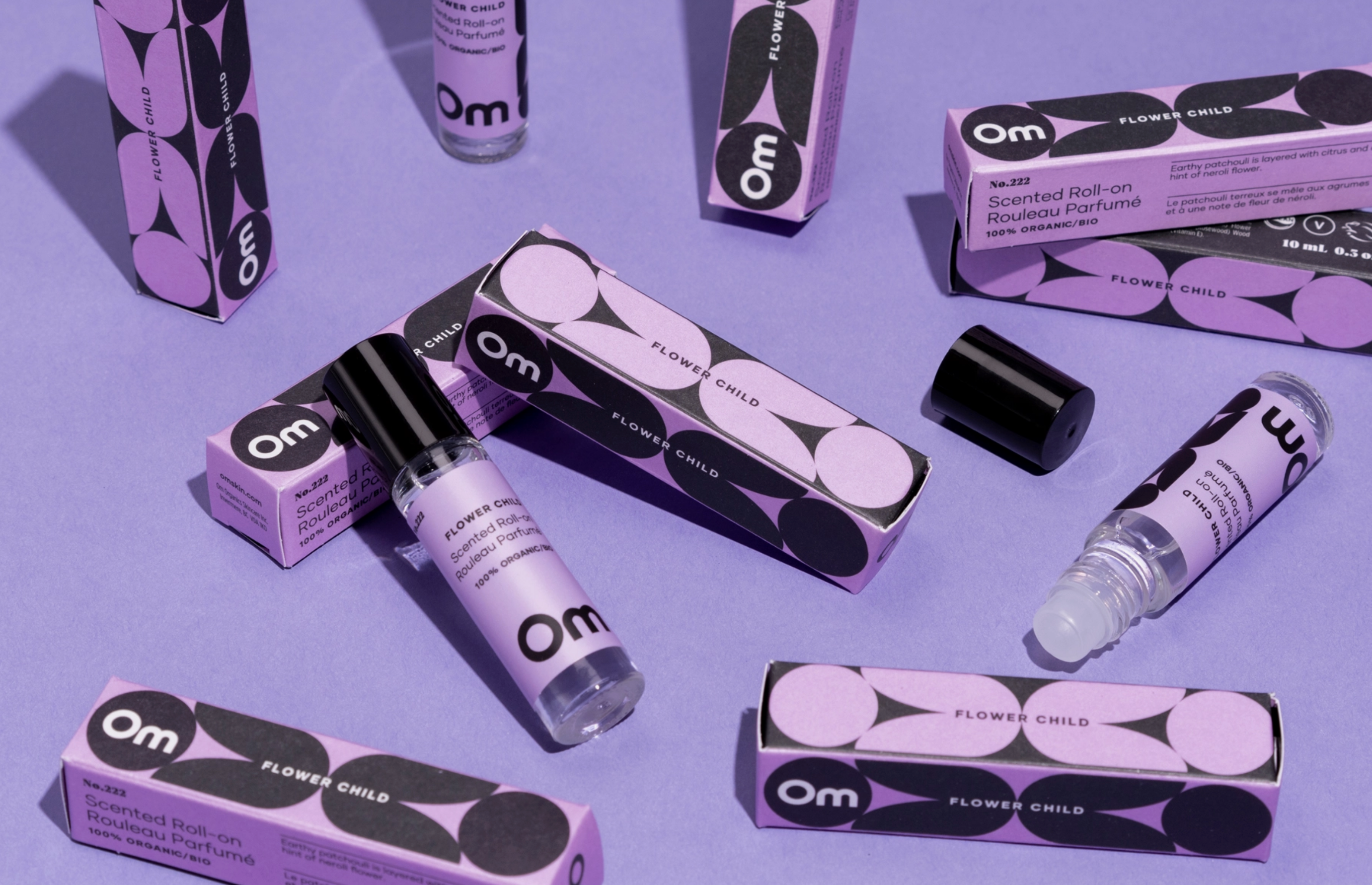 OM Organics Flower Child Scented Roll-On Essential Oil - Natural Aromatherapy for Stress Relief & Relaxation | Perfect for Yoga, Meditation & Daily Wellness