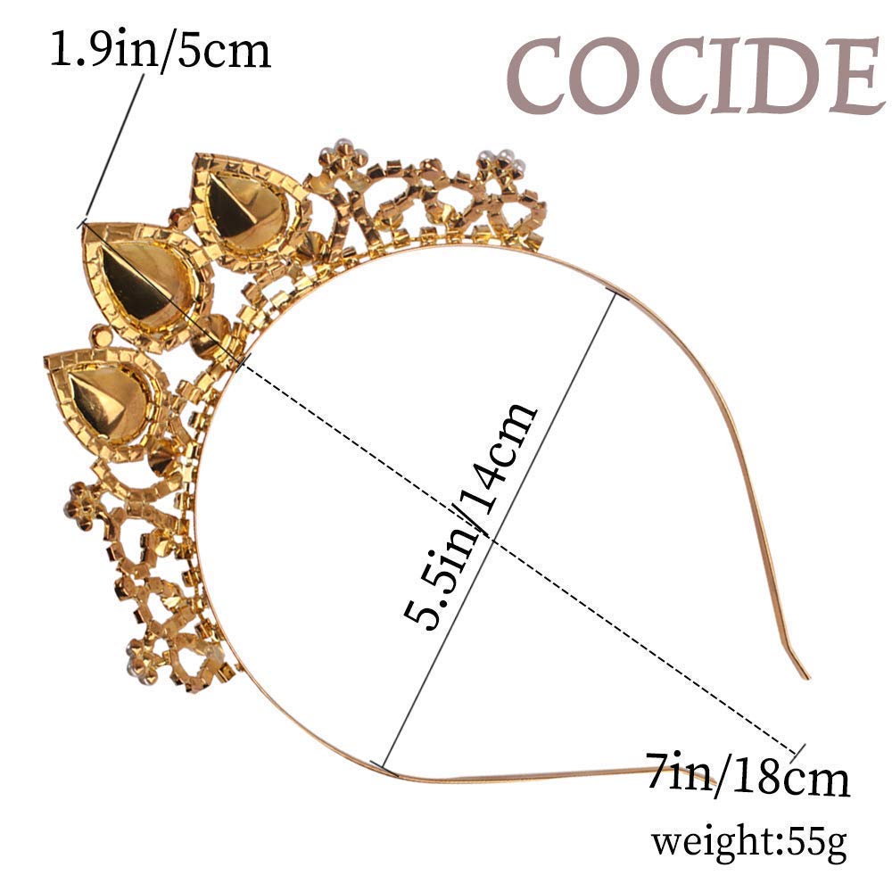 COCIDE 2-Pack Girls Crystal Tiara Crown Set - Gold & Silver Rhinestone Headbands for Birthday, Flower Girl, Prom, Halloween Costume, Cosplay | Perfect for Princess Parties, Pageants, Christmas Gifts & Special Occasions