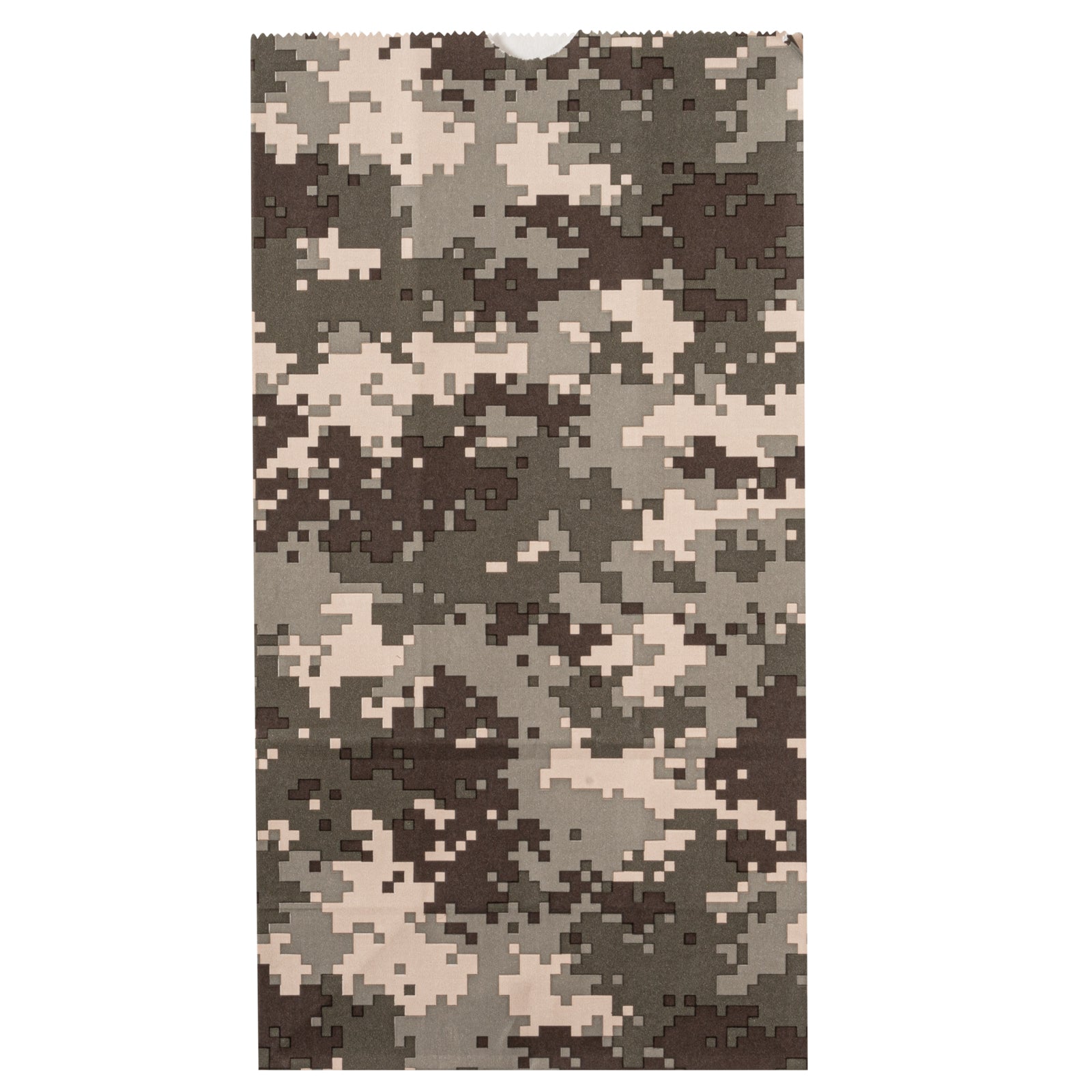 Camouflage Paper Bags 6x3.5x10.75 Inches - 6 lb Weight Capacity - Pack of 100 Bulk Kraft Gift Bags for Hunting, Military, Outdoor Events & Party Favors