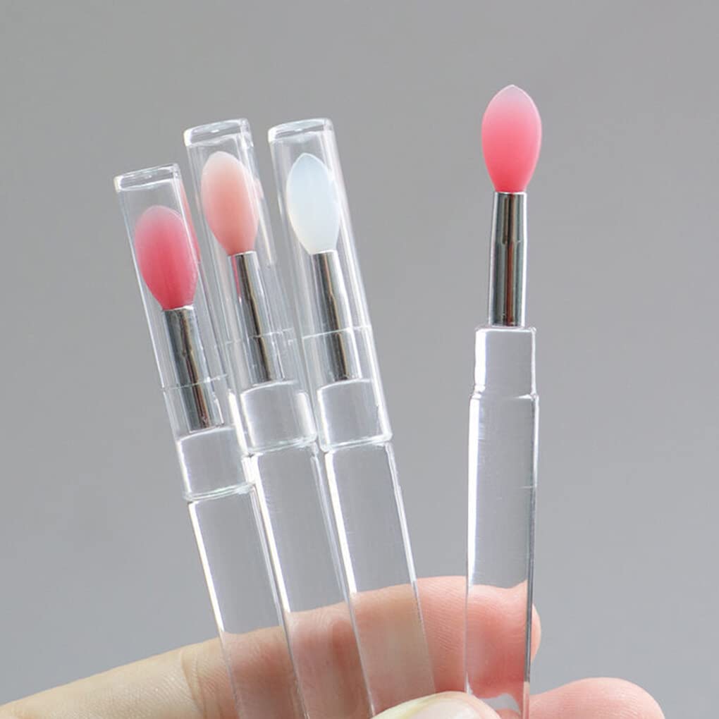 3 Pack Professional Handheld Lip Brush Set - Reusable Makeup & Eyeshadow Brushes for Travel, Portable Beauty Tools for On-the-Go Touch Ups