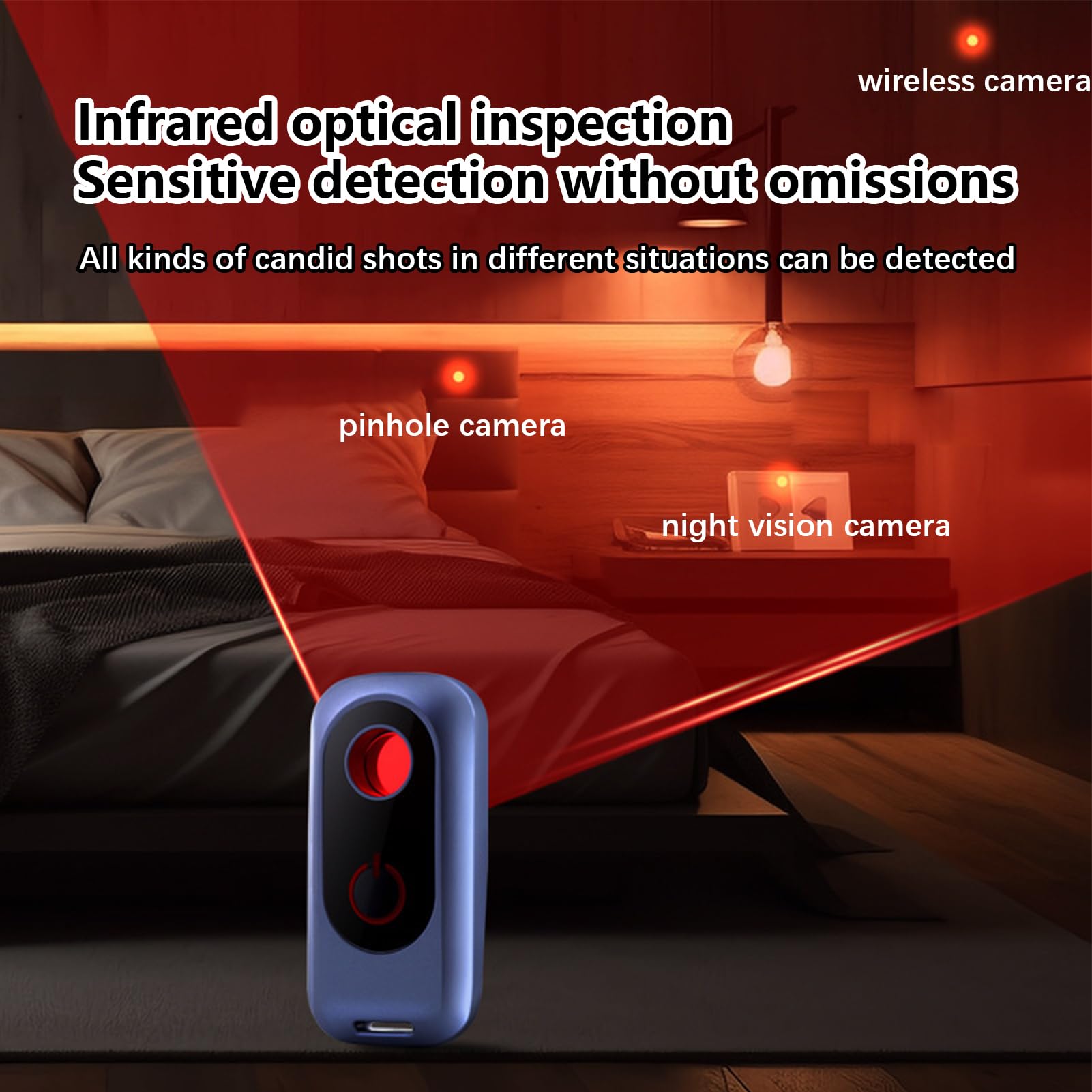 Compact Hotel Room Camera Detector - Anti-Spy GPS Tracker Finder with 720-Hour Battery Life | Privacy Protection Device for Travel, Business & Home Security