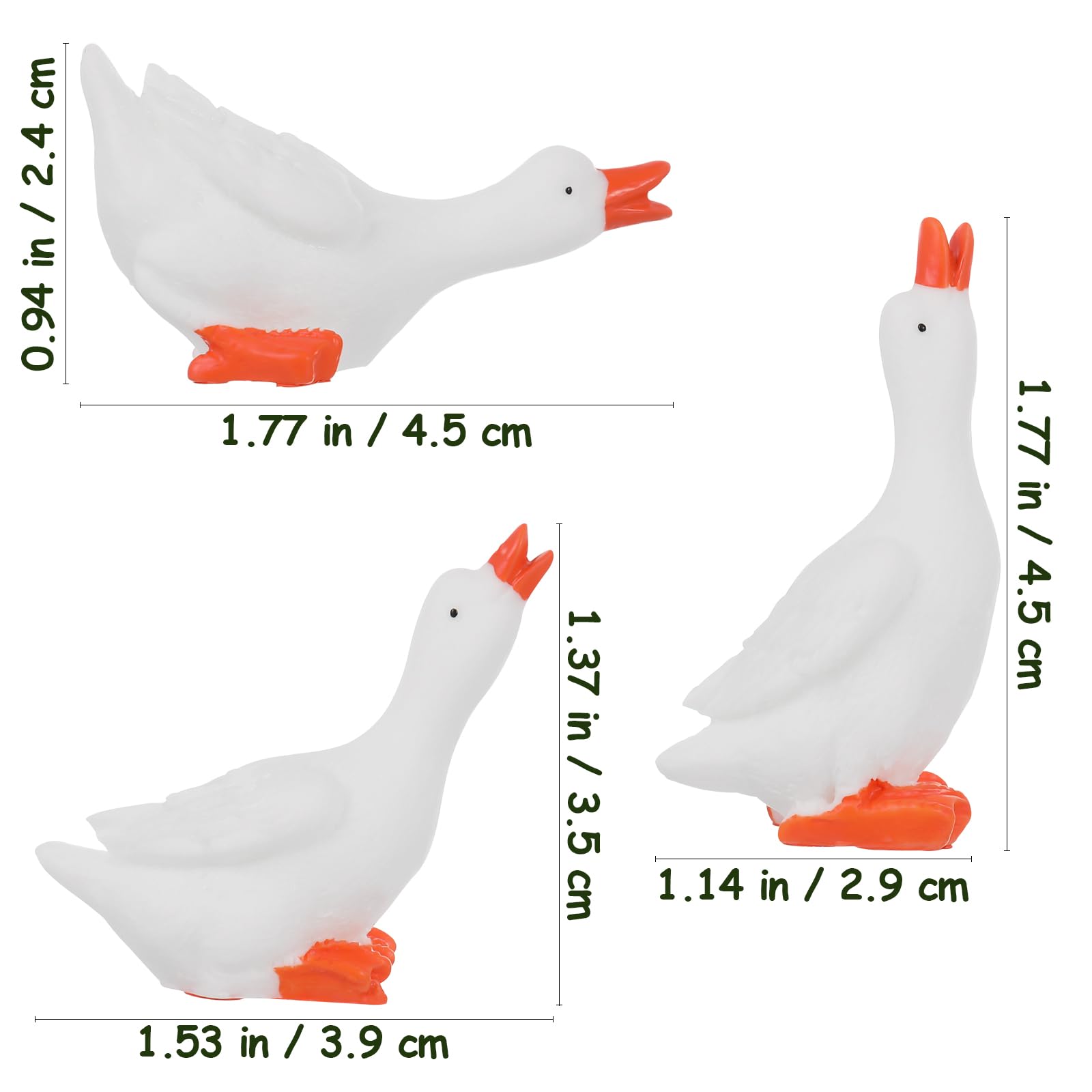 12pcs Resin White Goose Miniature Figurines - Small Animal Decor for DIY Crafts, Home Decoration, Fairy Gardens & Aquarium Accessories | Cute Resin Animal Ornaments for Tabletop Displays & Party Favors