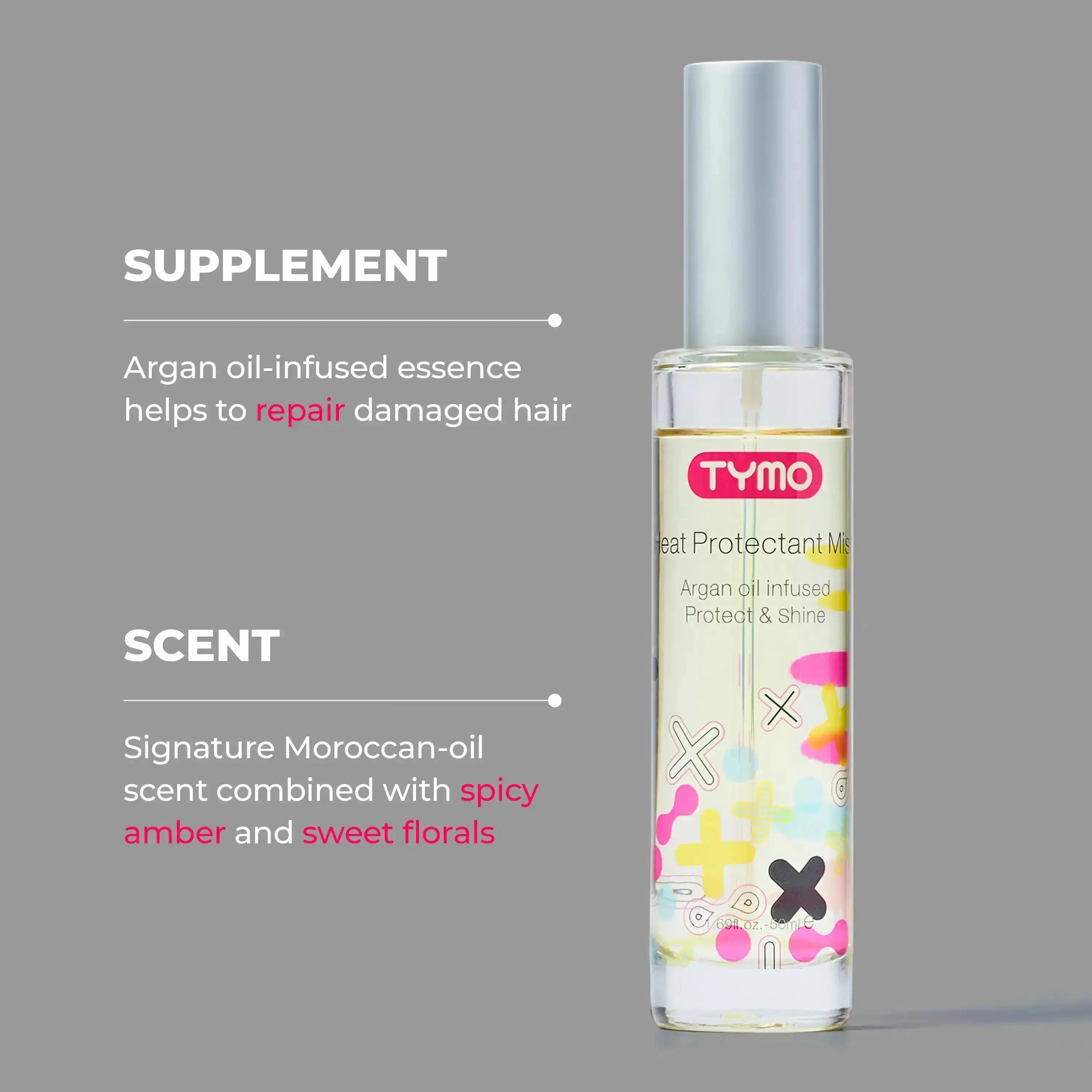 TYMO Heat Protectant Spray for Hair - 3 Pack (8oz Each) | Thermal Styling Protection & Frizz Control | Perfect for Blow Drying, Straightening & Curling - US Only