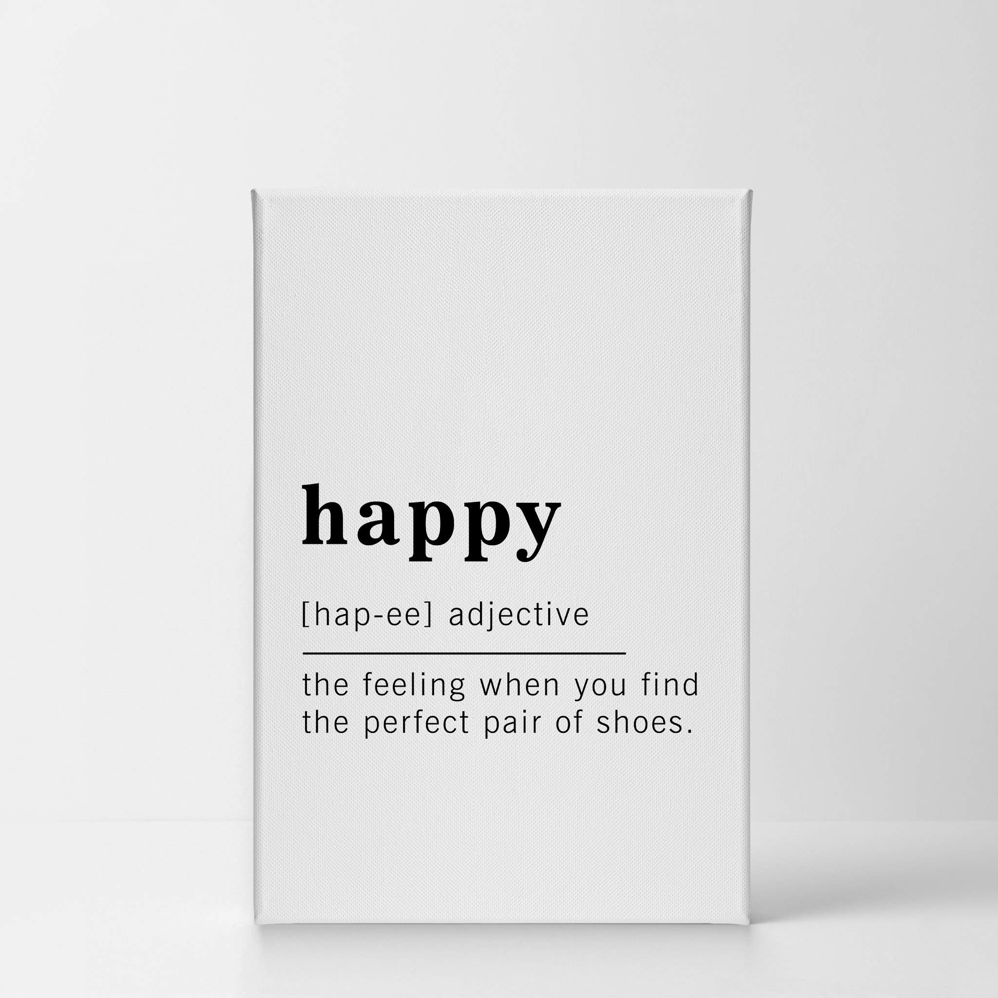 Funny Adjective Noun Dictionary Definition of Happy Canvas Print - Inspirational Quote Wall Art for Office, Living Room, Bedroom & Bathroom - Ready to Hang Home Decor (36x24, Made in USA) - Perfect for Gifts, Housewarming & Motivational Spaces