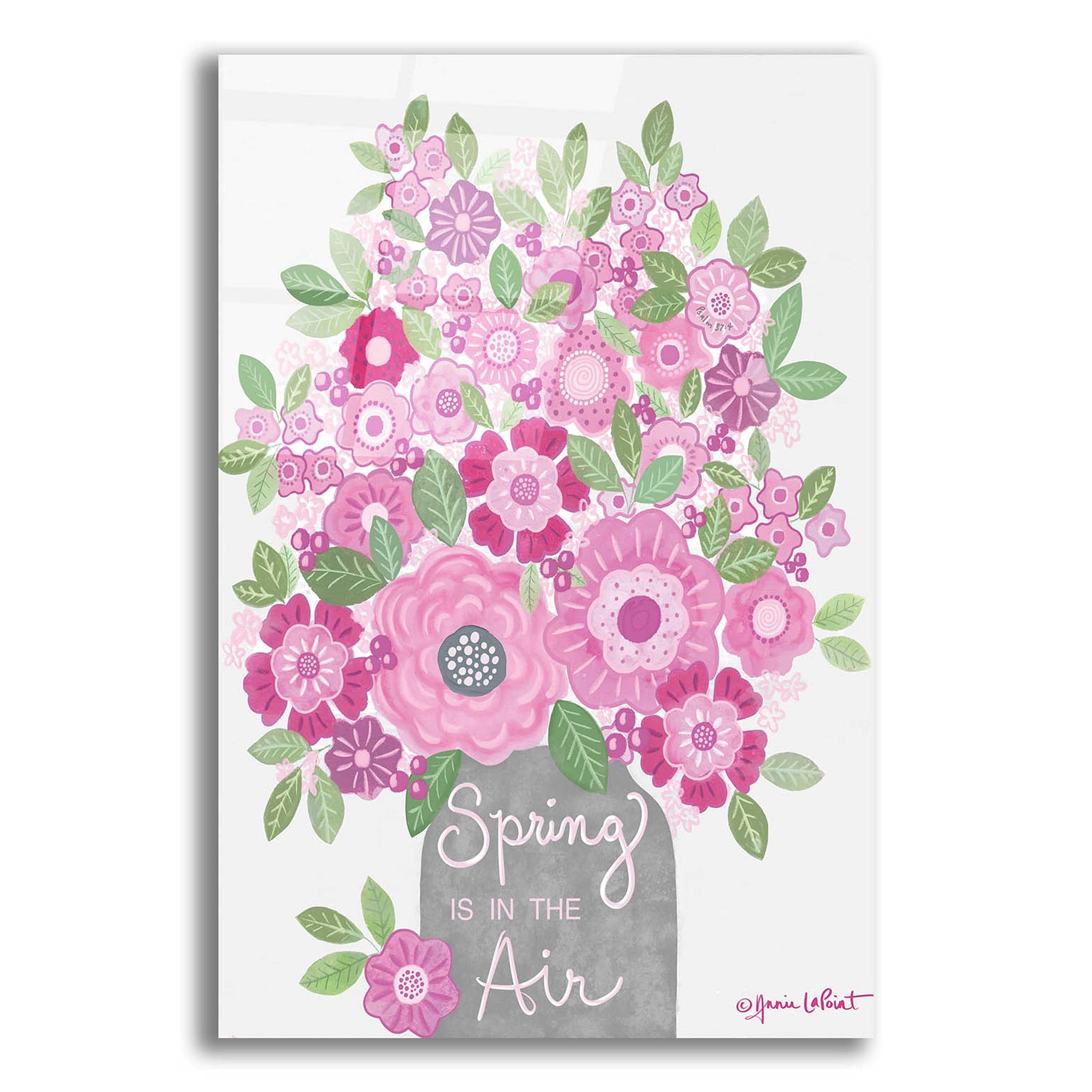 Annie LaPoint 'Spring is in the Air' Acrylic Glass Wall Art - 16x24 Inches Modern Home Decor for Living Room, Bedroom & Office - Vibrant Floral Painting Ready to Hang