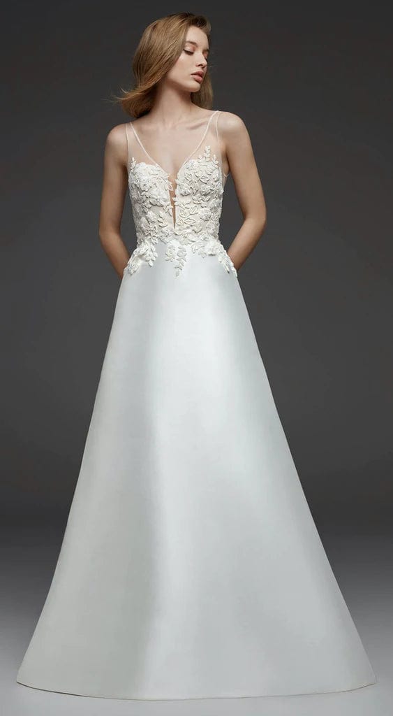 Atelier Pronovias Caitlin Wedding Dress - Size 12 | Elegant Bridal Gown for Church Ceremony & Reception