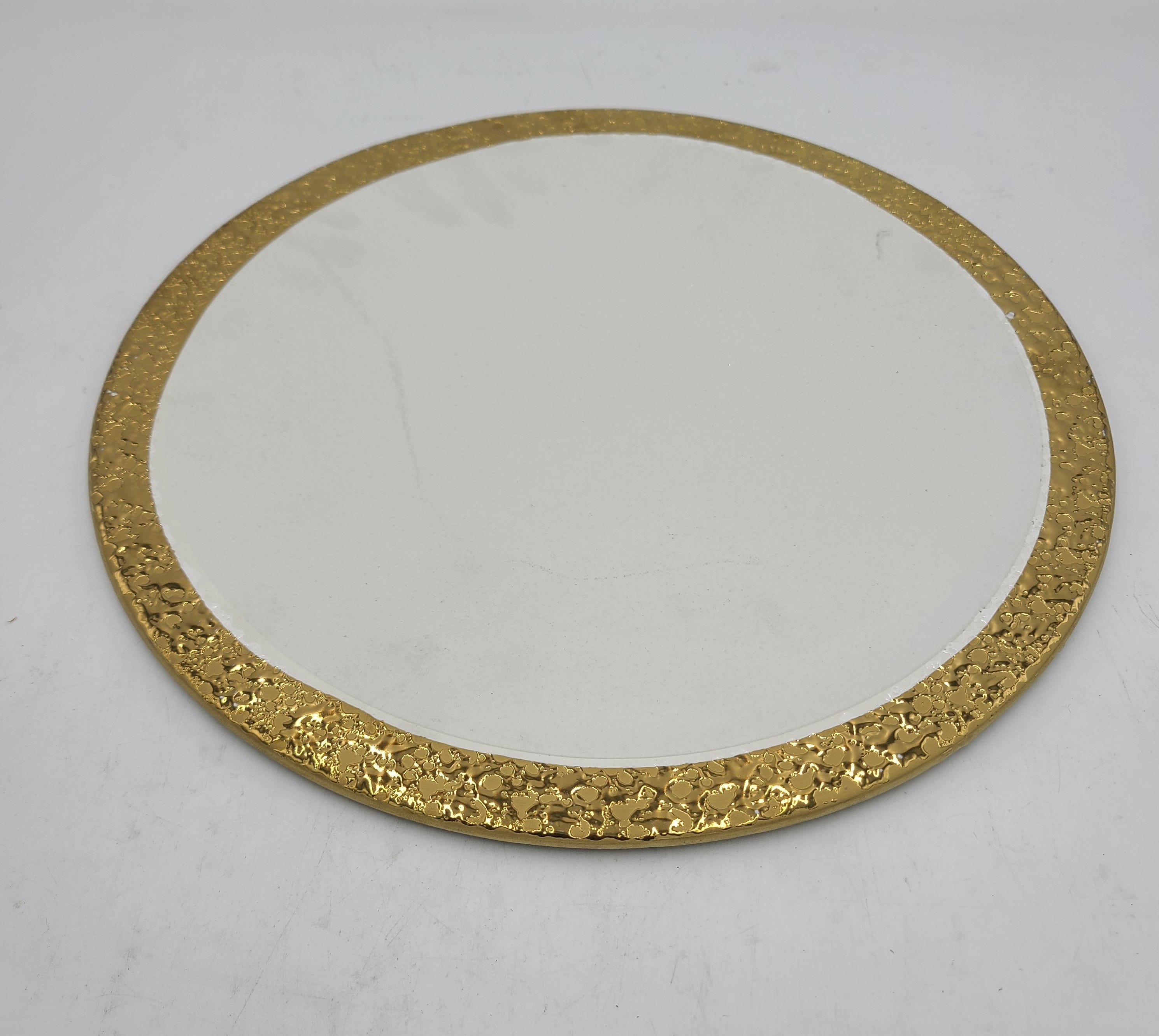 12-Piece Gold-Designed Round Platter Set - Elegant Serving Trays for Parties, Weddings & Home Decor