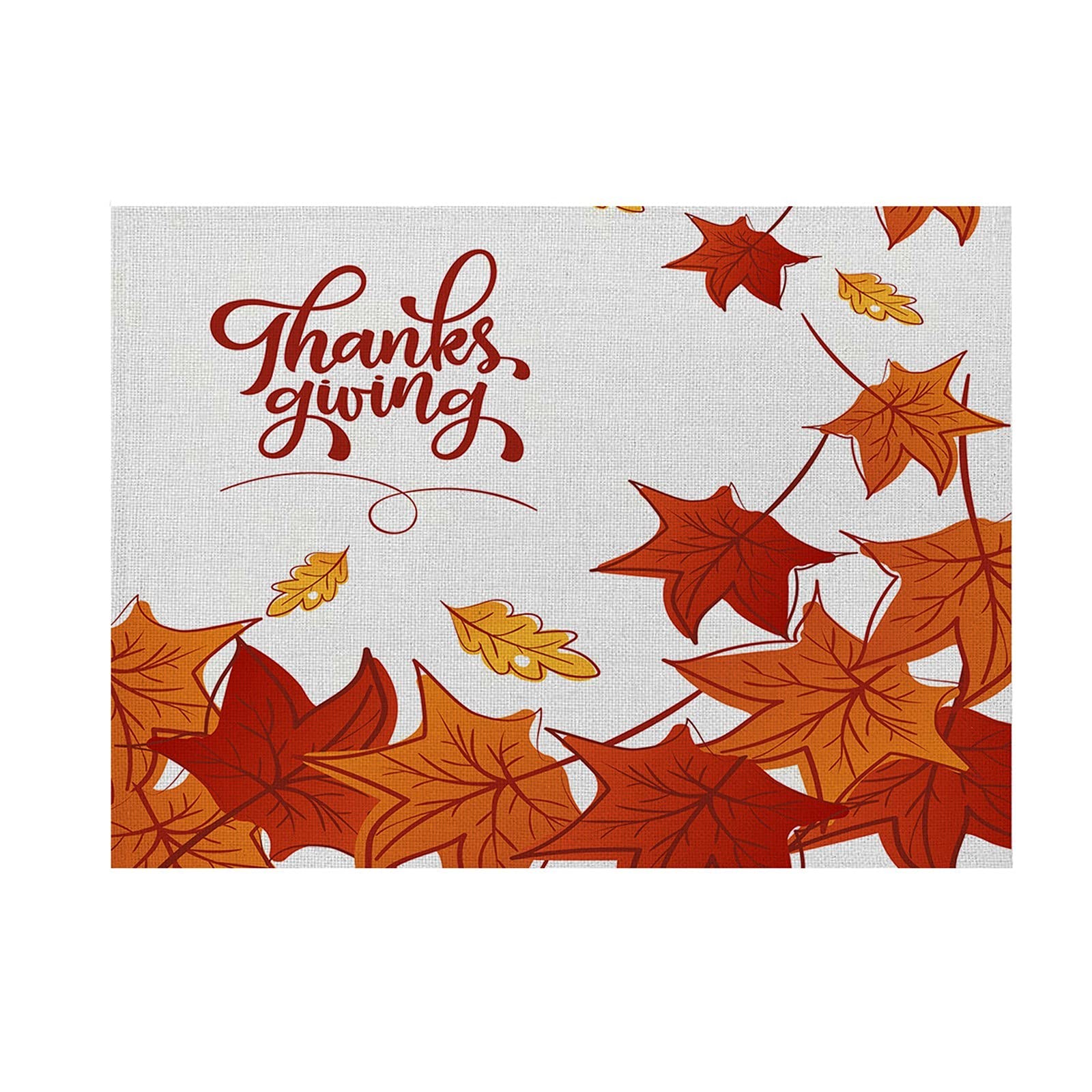 Colorful Autumn Leaf Pumpkin Placemats - Thanksgiving Table Decor for Home