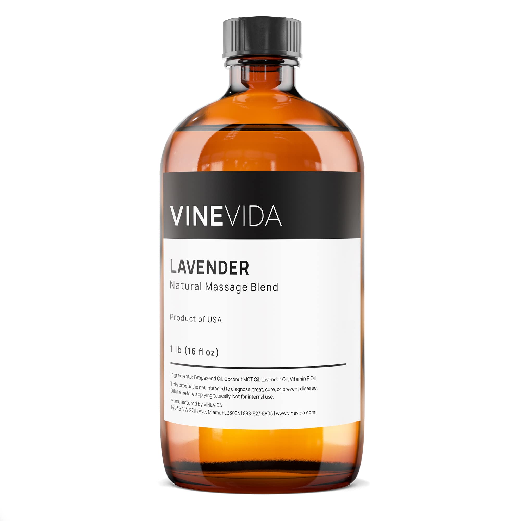 Lavender Massage Oil - 100% Pure Essential Oil Blend for Relaxation & Aromatherapy - Perfect for Spa, Yoga & Stress Relief