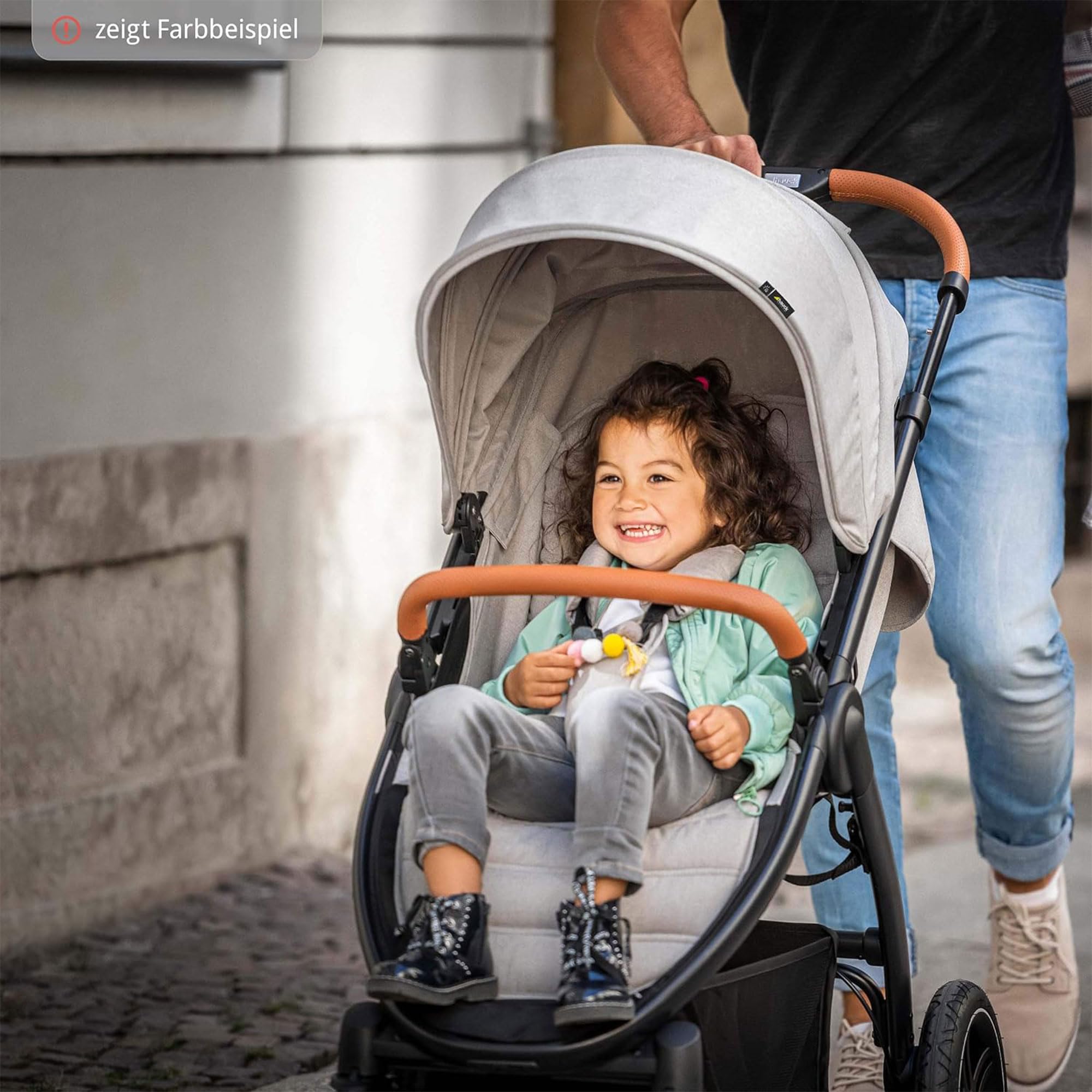 Hauck Uptown Deluxe Stroller - Lightweight Compact Foldable Baby Stroller with One-Hand Fold, Adjustable Reclining Seat & Handle, Cup Holder, Supports Up to 55 lbs - Perfect for Travel, Shopping & Daily Walks (Melange Beige)