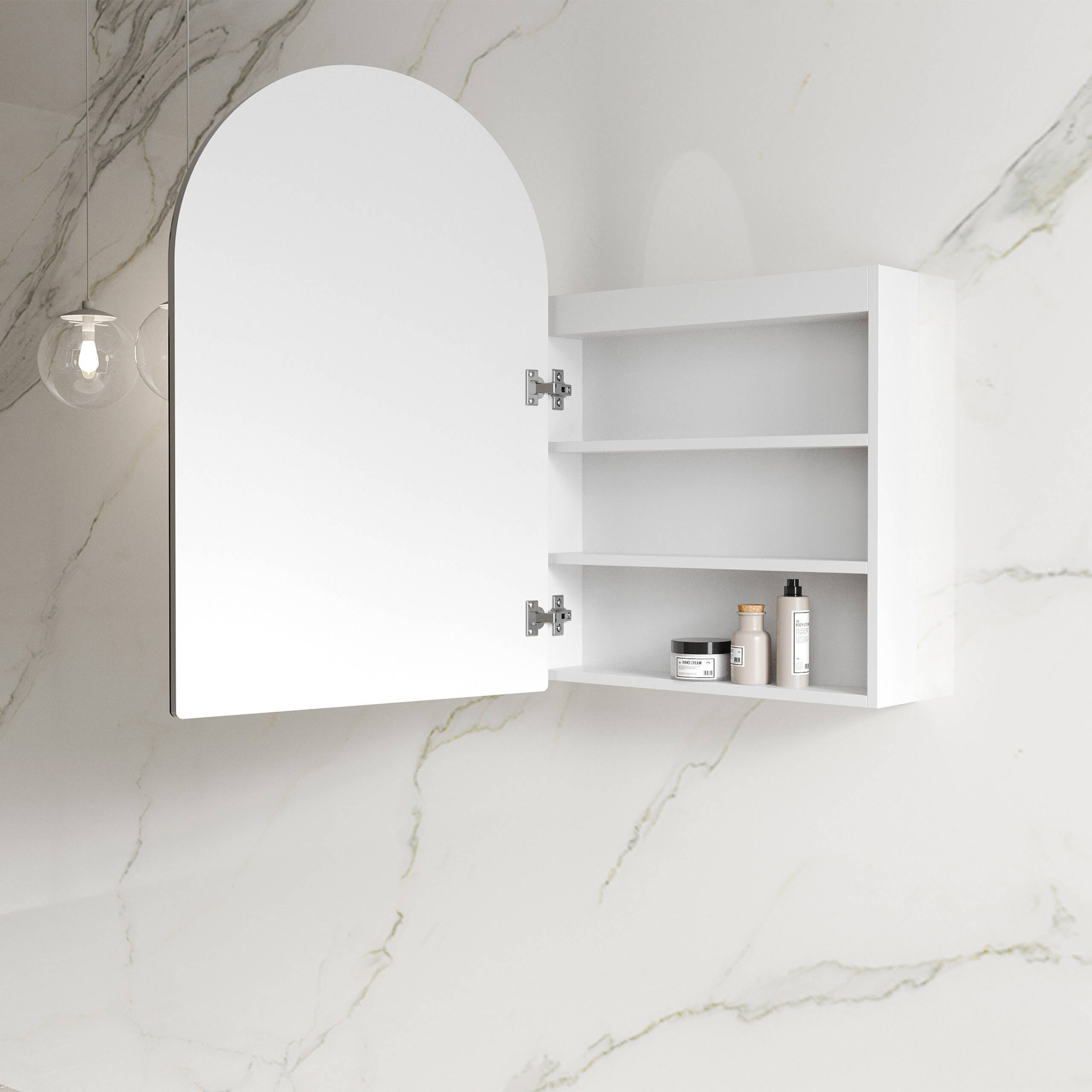 Archie LED Shaving Mirror Cabinet 35.4x23.6 Inches - Modern Bathroom Vanity Mirror with Lights, Anti-Fog & Touch Control - Perfect for Shaving, Makeup & Bathroom Storage