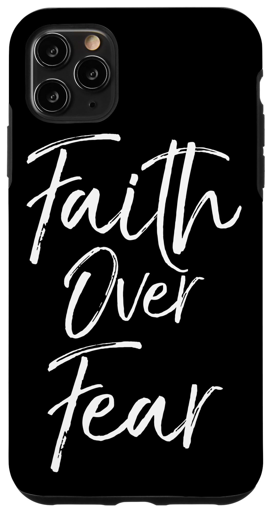 iPhone 11 Pro Max Christian Phone Case - Jesus Faith Over Fear Inspirational Cover with Bible Verse | Perfect for Church, Prayer & Daily Encouragement