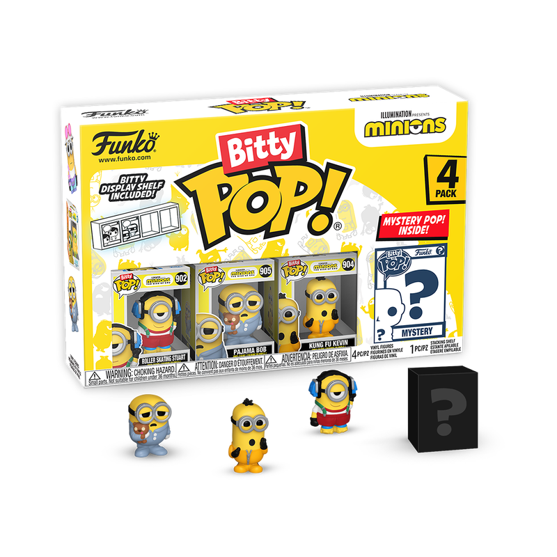 Bitty Pop Minions 4 Pack Series 3 - Collectible Vinyl Figures for Kids & Adults - Perfect for Display, Gifts, and Movie Night Decor