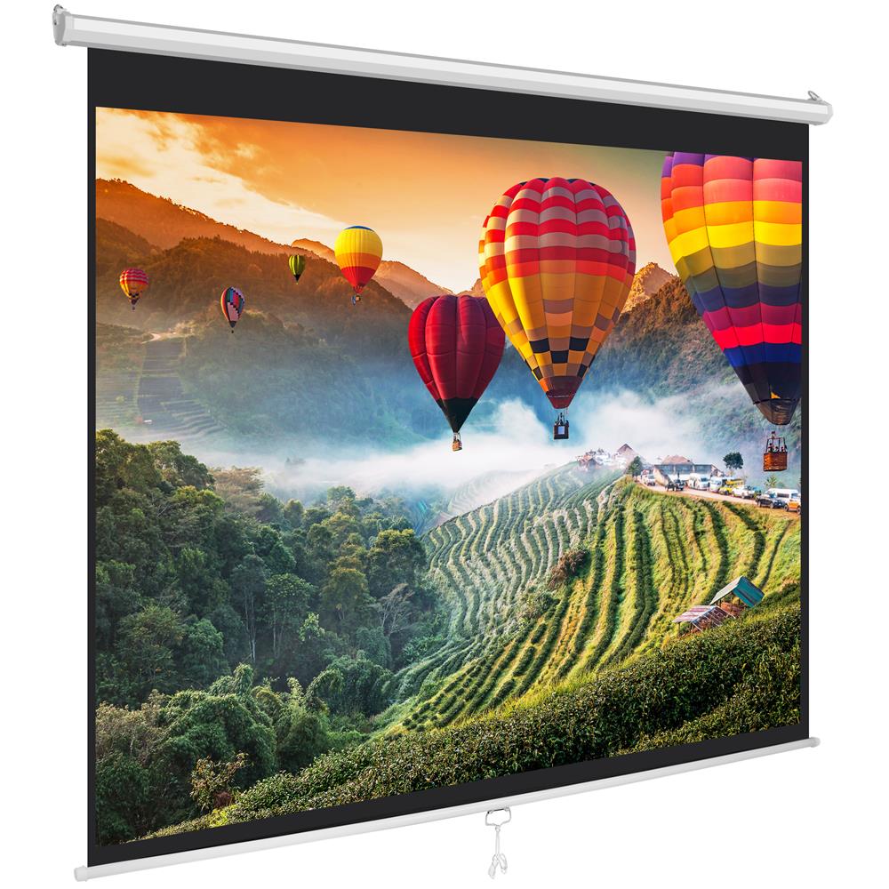 84 Inch Easy Pull Down Projector Screen - Portable Home & Office Projection Screen for Movies, Presentations & Outdoor Use