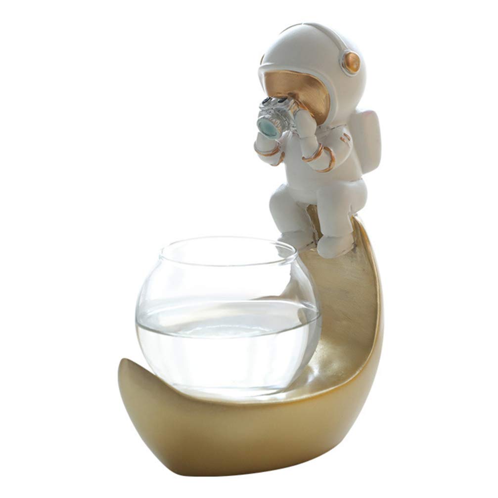 Astronaut Hydroponic Plant Pot - Glass Desk Decor for Home & Office
