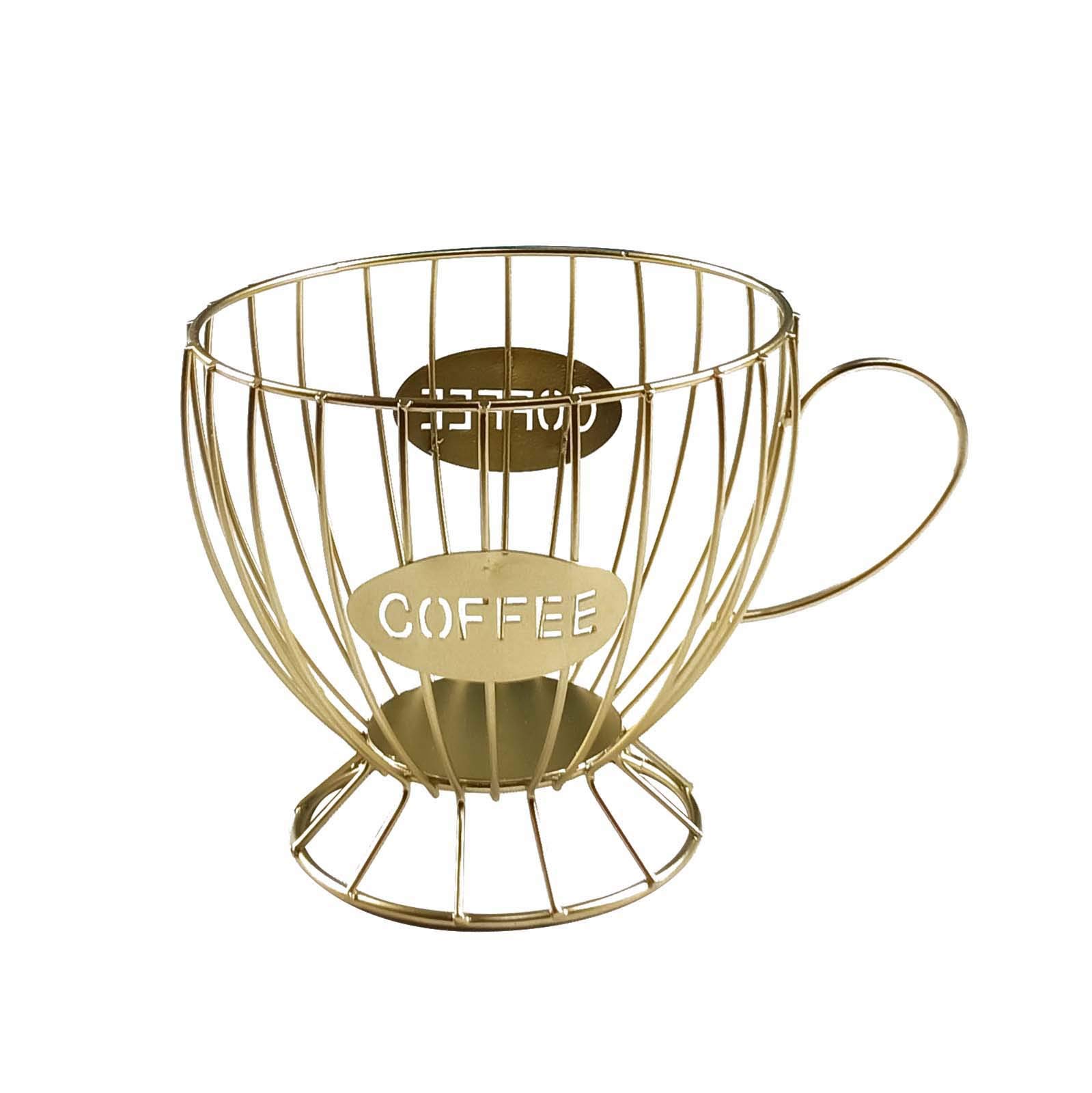 Lincox Black Coffee Pod Holder - Large Capacity Mug-Shaped Wire Storage Basket for Espresso Pods & K-Cups - Perfect for Coffee Bar, Kitchen Counter & Office Organizer