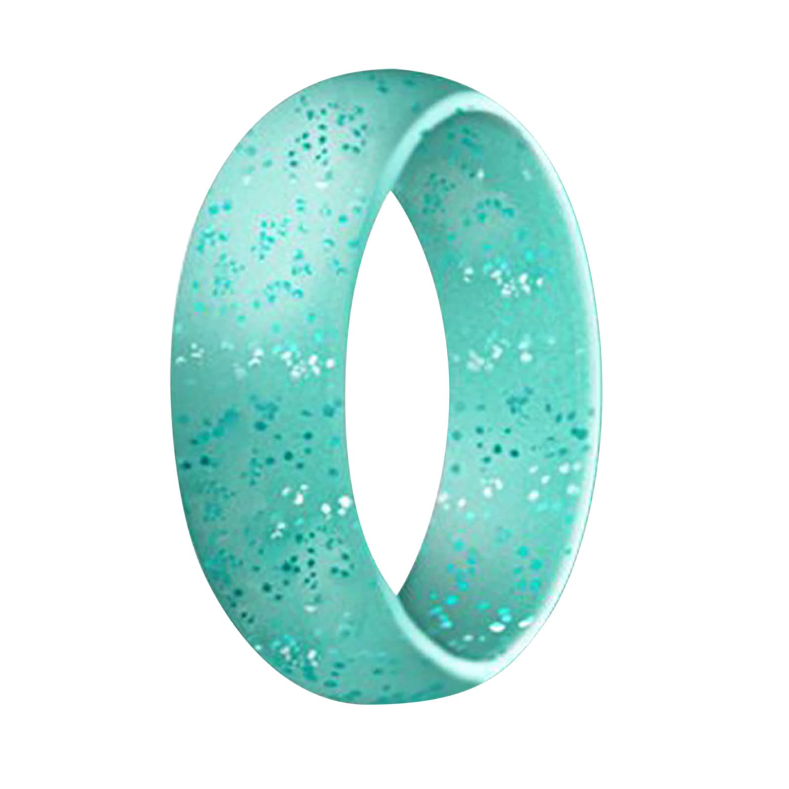 5.7mm Wide Silicone Rings for Yoga & Sports - Pearl Bright Rose Color Set | Comfortable, Durable Wedding Bands, Gym Workout Jewelry & Everyday Fashion Accessories