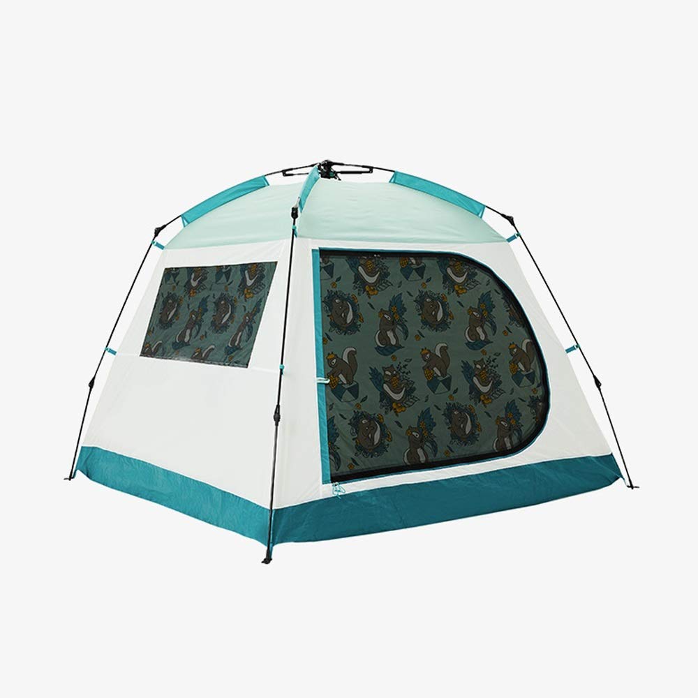 ZELT Outdoor Camping Tent - Thickened 4-Person Automatic Quick Setup Double Layer Sun Protection Tent for Family Camping, Beach, Picnic & Outdoor Adventures