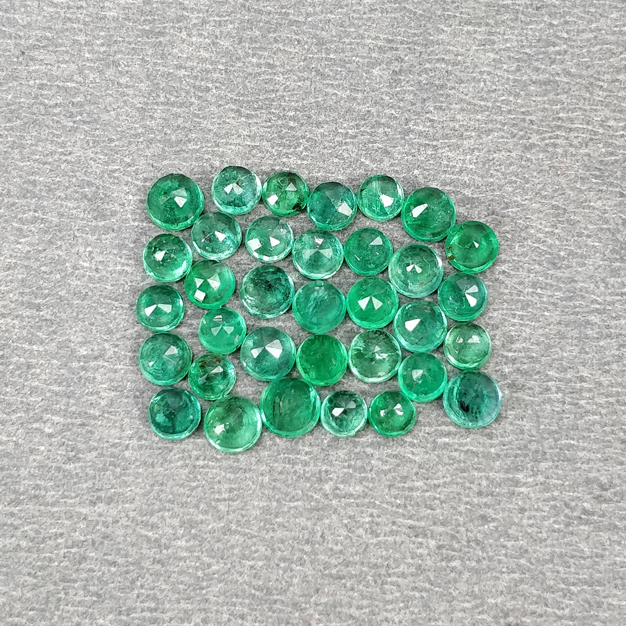 5.00ct Natural Untreated Green Emerald Gemstone - Round Cut 3mm & 4mm Sizes | Perfect for Jewelry Making, Engagement Rings & Luxury Gifts