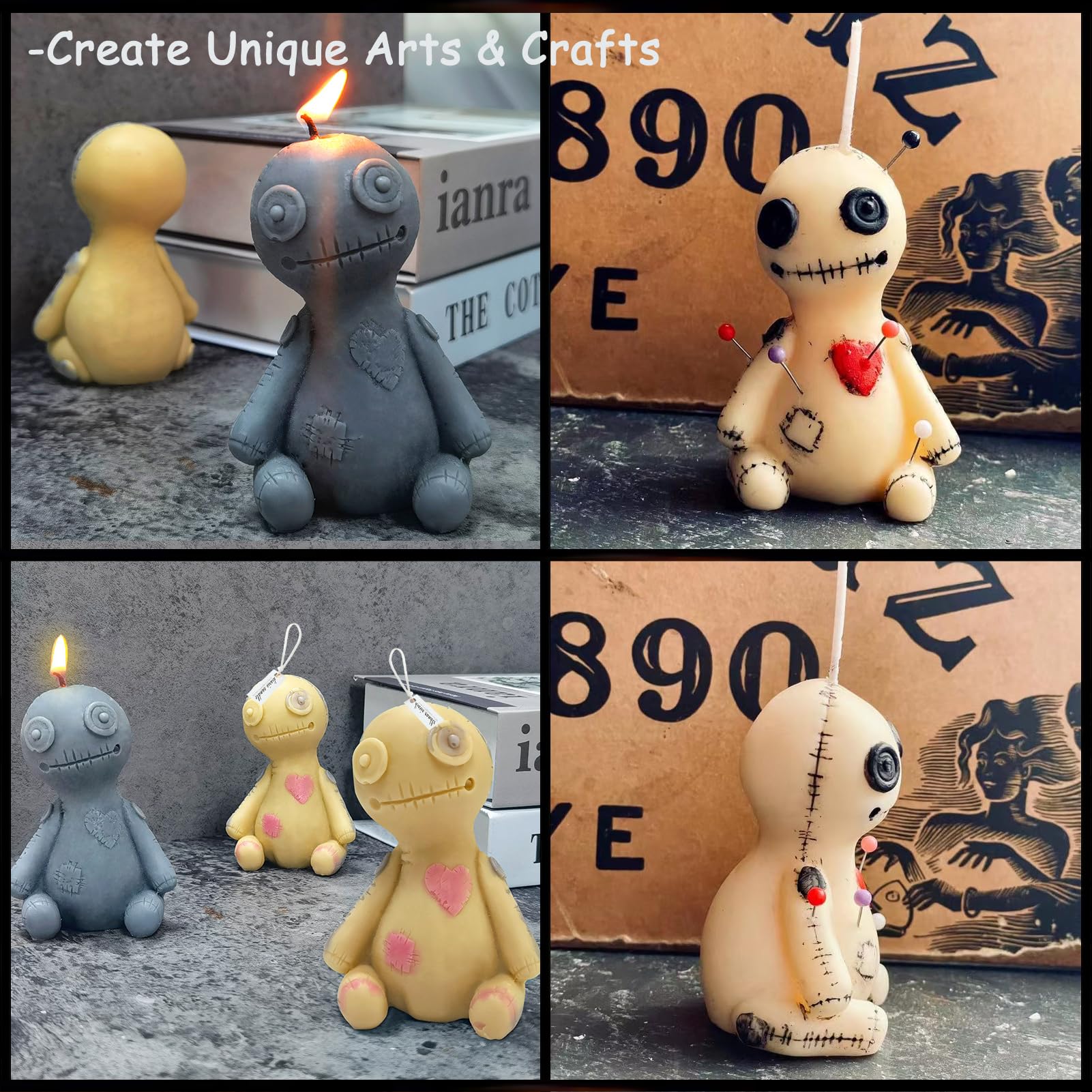 Halloween Pumpkin & Horror Doll Silicone Candle Molds - DIY Aromatherapy Candles, Wax Crafts, Polymer Clay Decorations - Perfect for Spooky Home Decor, Party Favors & Seasonal Gift Making