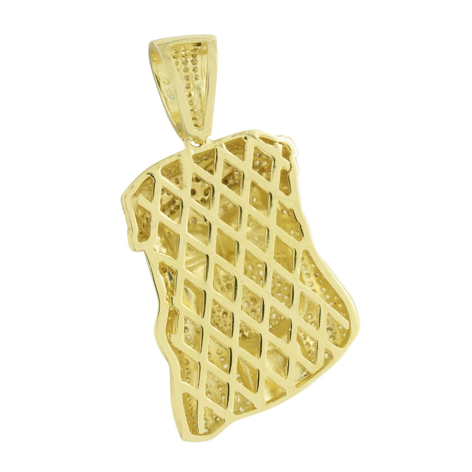 Gold Plated Jesus Face Pendant with Simulated Diamonds - Religious Jewelry for Men & Women - Perfect for Gifts, Church Events & Daily Wear