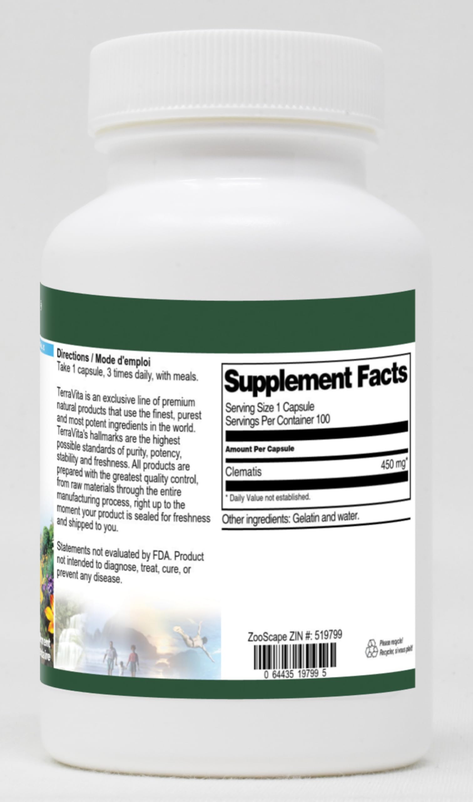 Clematis Extract 450mg (100 Capsules per Bottle, ZIN: 519799) - 2 Pack - Supports Joint Health & Natural Wellness for Active Lifestyles