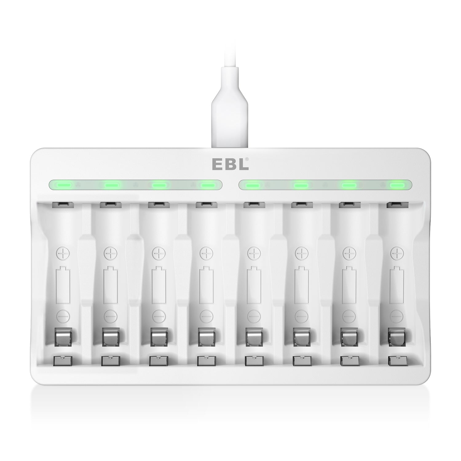 EBL C9010N Smart 8 Bay AA AAA NiMH Battery Charger - Fast Charging for Rechargeable Batteries - Perfect for Cameras, Toys, and Home Electronics