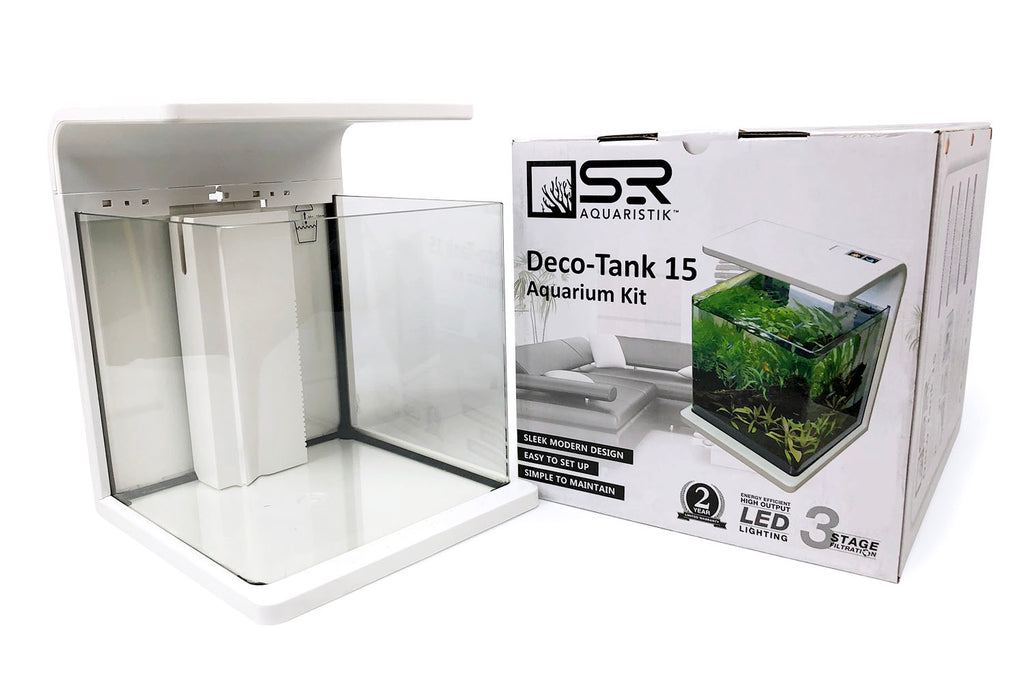 Deco Tank 15 Gallon Aquarium - Premium Glass Fish Tank for Home & Office Decor, Perfect for Tropical Fish, Betta, or Aquatic Plants