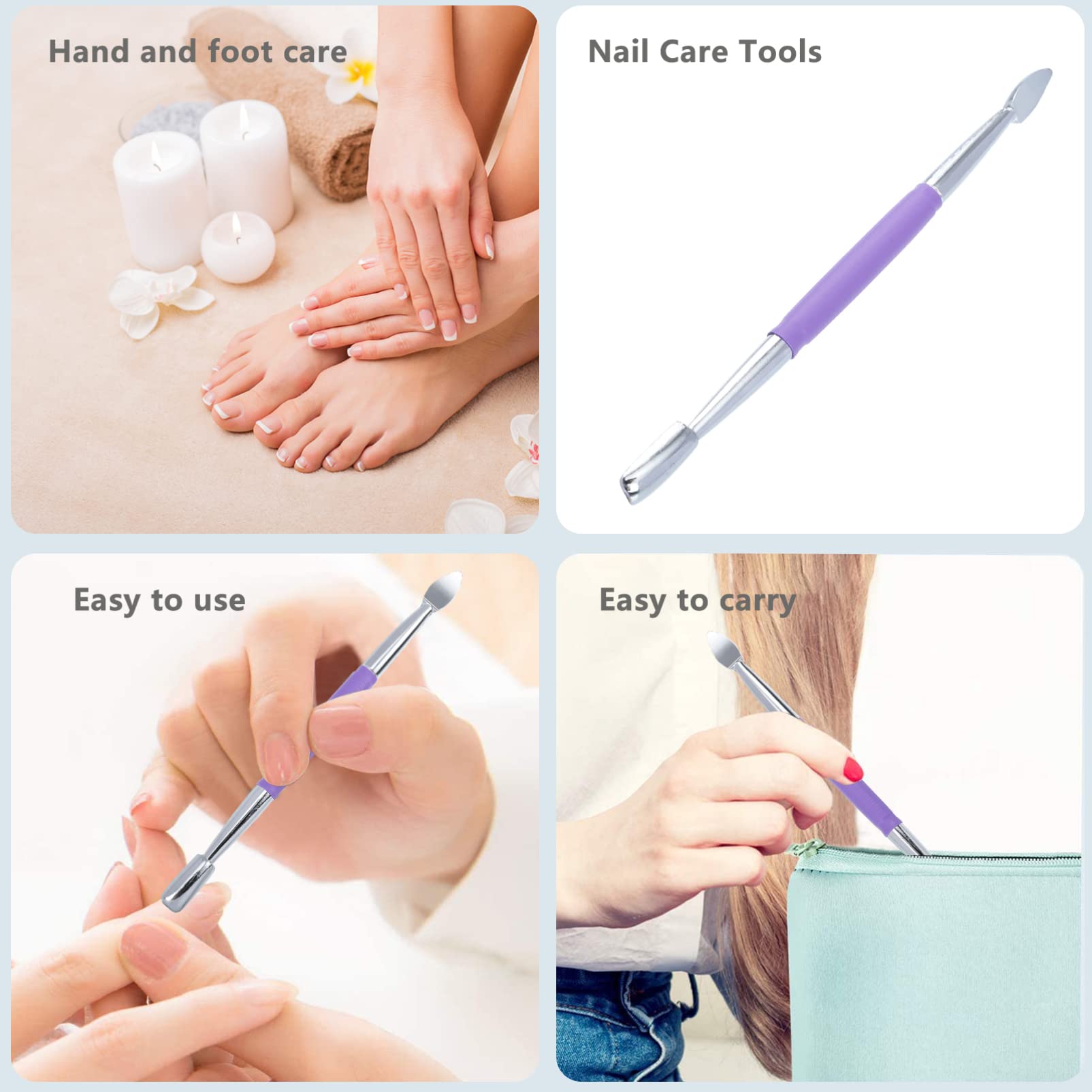 Lurrose 10PCS Stainless Steel Cuticle Pusher & Nail Polish Scraper Kit - Dead Skin Remover, Manicure Tool Set for Professional & Home Nail Care - Perfect for DIY Nail Art & Salon Use