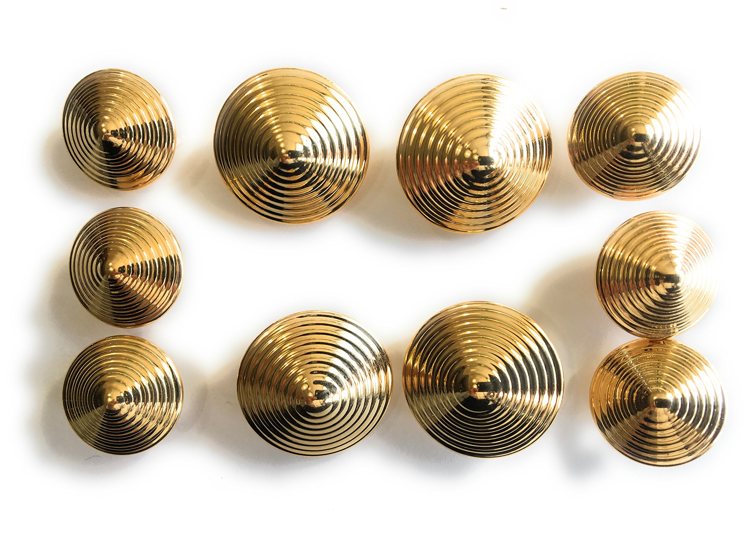 Premium Gold Pyramid Buttons Set - 10PCS (4x 7/8