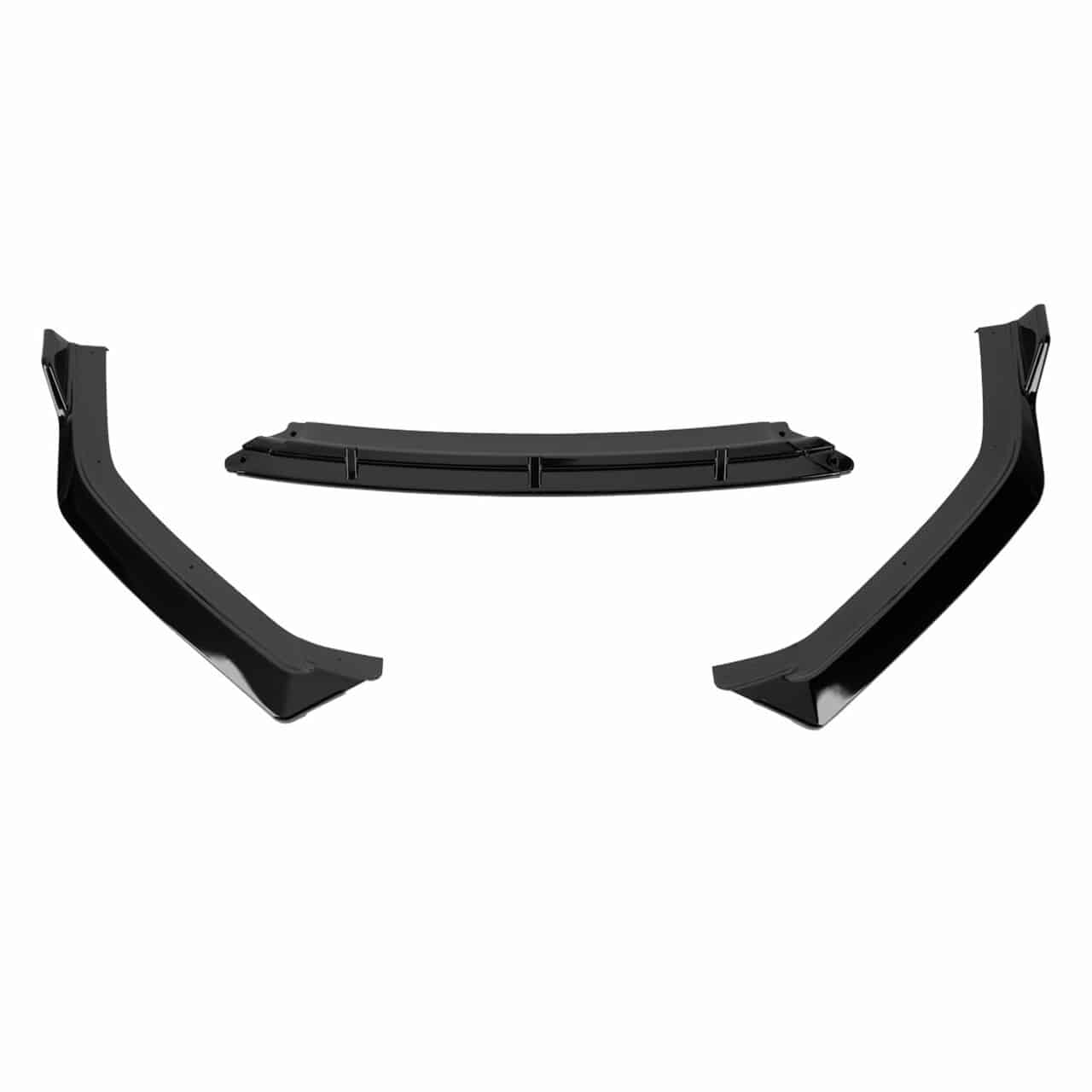 2018-2019 Hyundai Sonata Glossy Black 3PC Front Bumper Lip Splitter Kit - Aggressive Style Upgrade for Street Racing & Car Shows