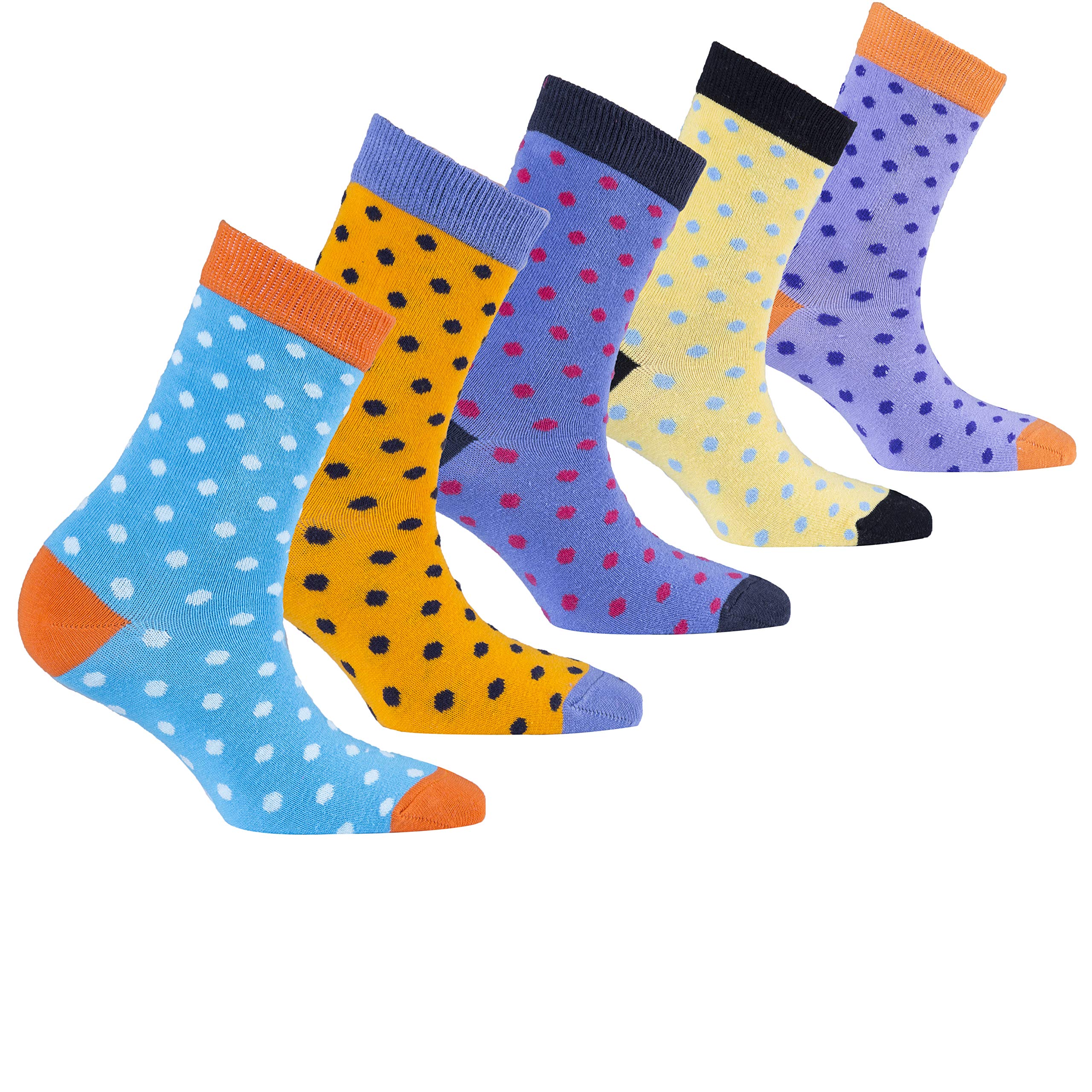 Kids 5-Pair Fun Cool Cotton Colorful Dress Crew Socks Gift Box - Soft & Comfortable for School, Sports & Daily Wear - Perfect Birthday Gift for Boys & Girls
