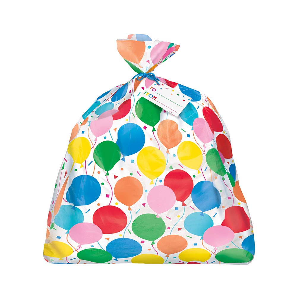 Vibrant Jumbo Plastic Gift Bags with Colorful Balloon Design - Perfect for Birthday, Wedding & Party Presents - 1 Piece Reusable All-Occasion Gift Packaging