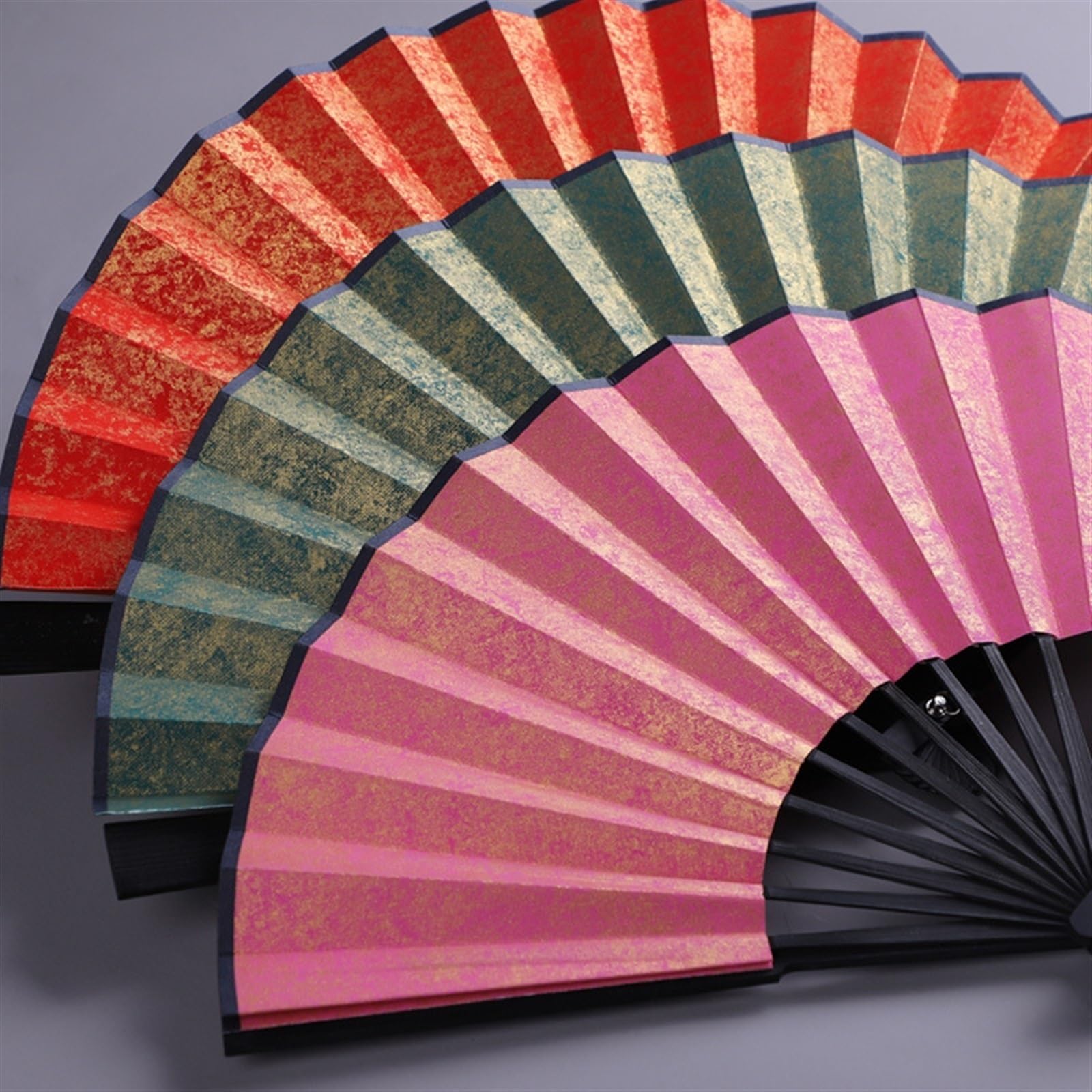 YLWX Mini Handheld Paper Fan - Gold-Plated Chinese Style Folding Fan - Small Performance Prop for Hanfu & Cosplay - Ancient Oriental Decorative Fan (White, Size S, Pack of 2) - Perfect for Weddings, Tea Ceremonies, Costume Parties & Cultural Events