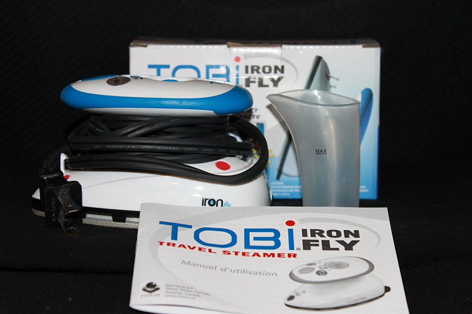 Tobi Iron Fly Travel Steamer - Portable Handheld Garment Steamer for Wrinkles, Quick Heating, Lightweight & Compact - Perfect for Business Trips, Vacations & Home Use