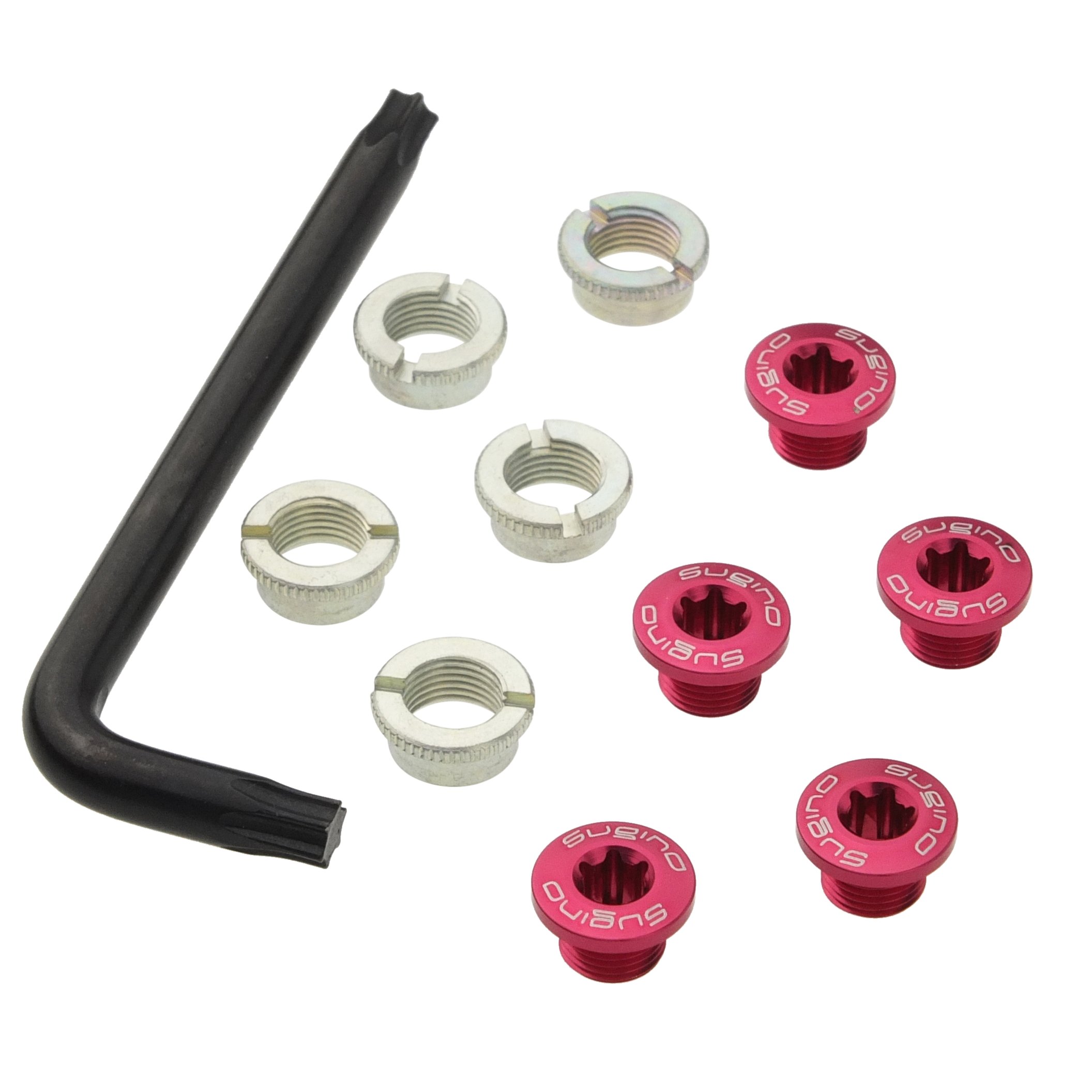 Sugino 701 Aluminum Single Speed Bike Screw Set - Red | Durable Bicycle Components for Road & Fixie Bikes | Perfect for Maintenance & Upgrades