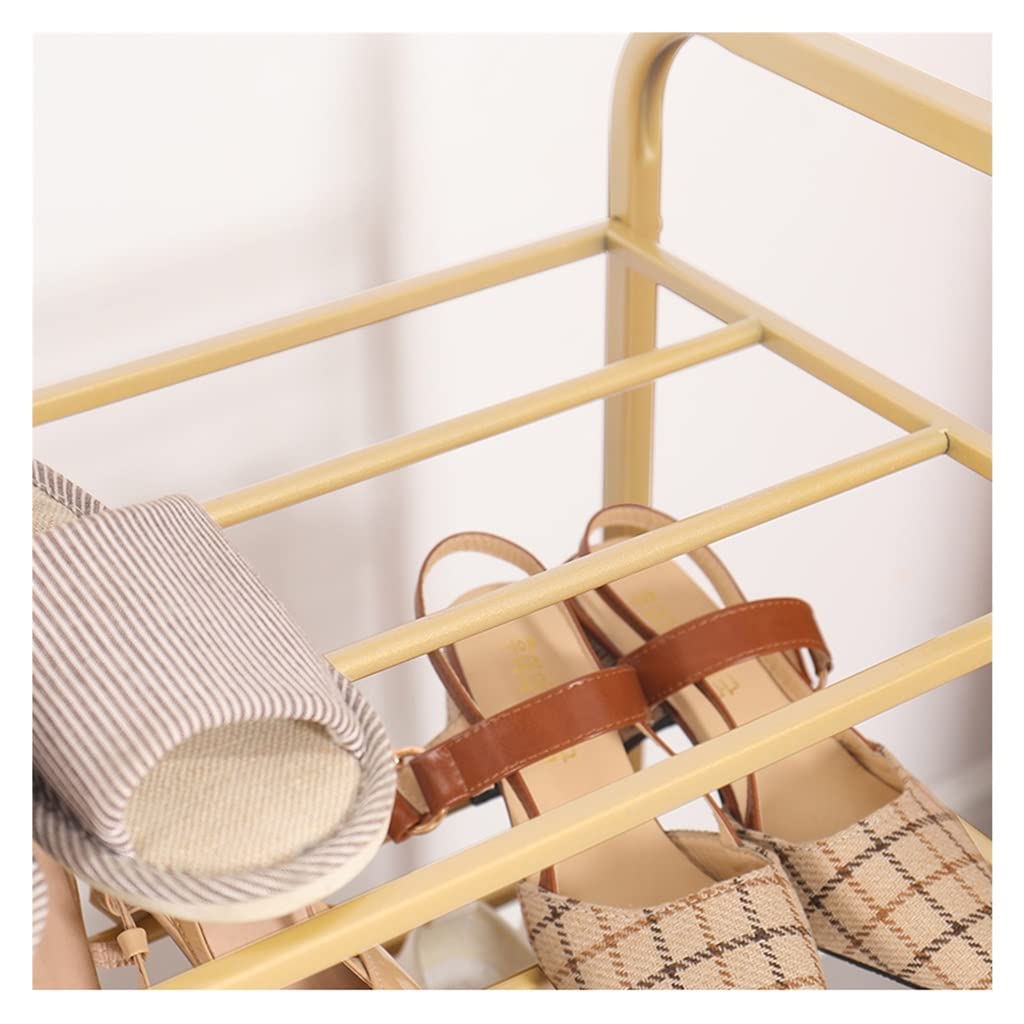 Iron Shoe Rack 5-Tier Storage Organizer - Sturdy Wrought Metal Shoe Shelf for Entryway, Hallway, Closet & Bedroom - Space Saving Shoe Organizer (Black) - Perfect for Small Apartments & Mudroom Organization