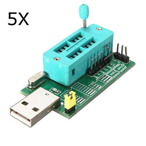 5Pcs CH341A 24 25 Series EEPROM Flash BIOS Programmer - USB DVD BIOS Chip Reader Writer for Laptop, PC Motherboard Repair & BIOS Update