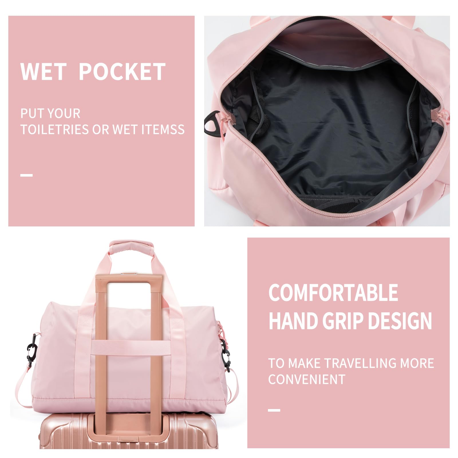 Waterproof Travel Duffle Bag for Men & Women - Sport Gym Bag with Wet Pocket, Carry-On Weekender Tote for Airplane - Perfect for Workouts, Travel & Weekend Getaways
