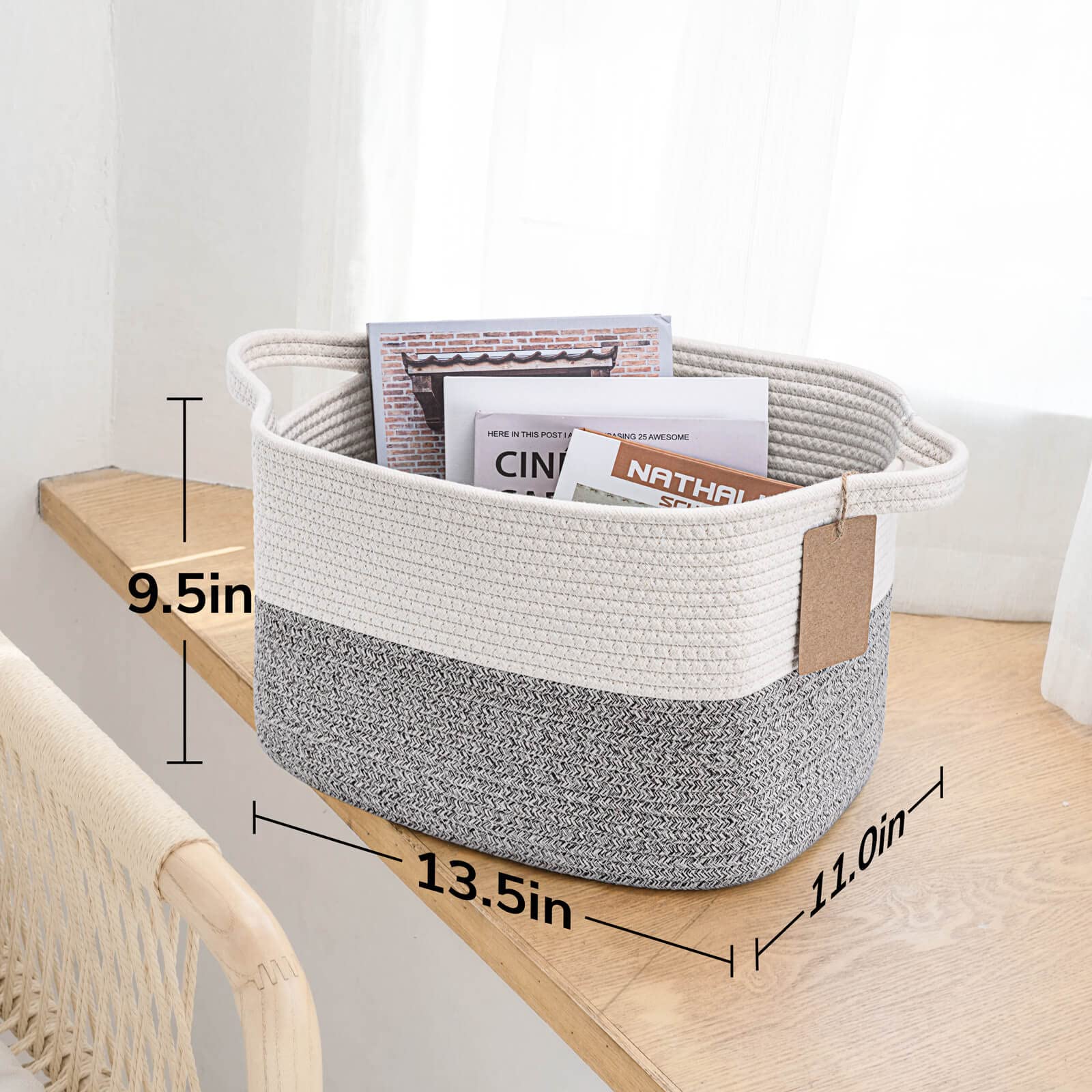 Goodpick Woven Storage Baskets 3-Pack - Organize Shelves, Nursery & Home Decor