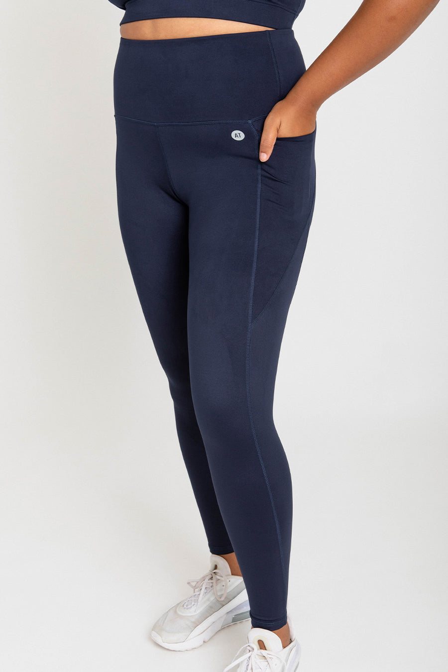 High Waist Yoga Leggings for Women - Navy Blue Workout Running Training Pants - Perfect for Gym, Pilates & Lounge Wear